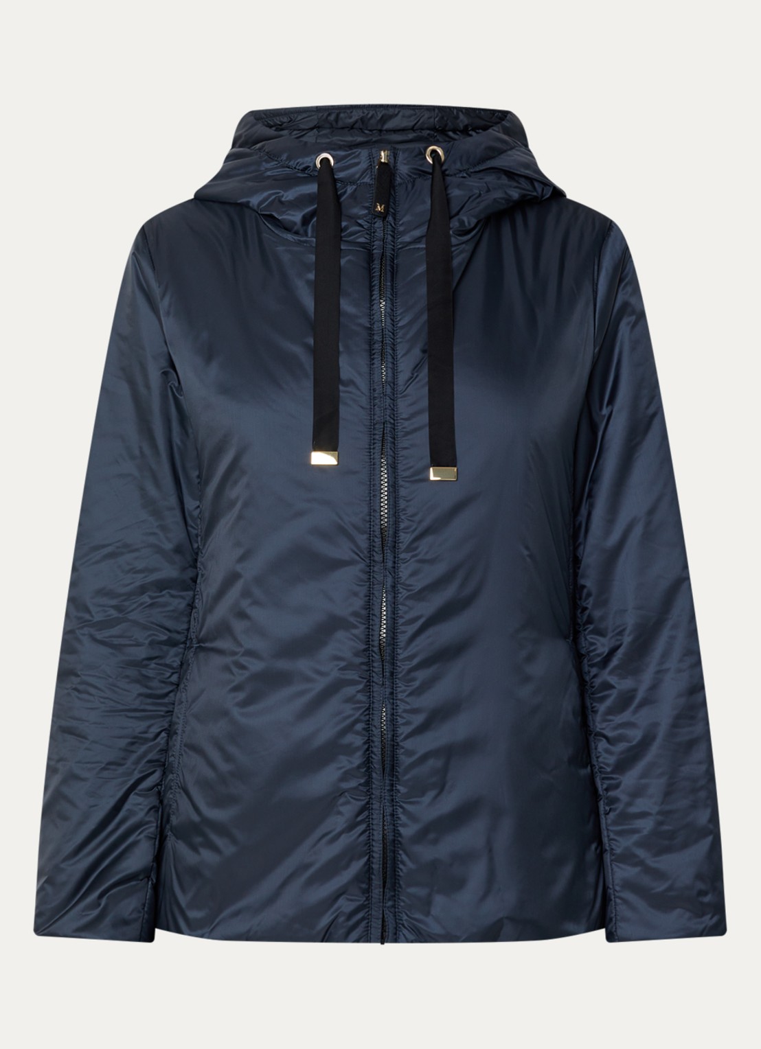 Max Mara Gewatteerde jack met steekzakken - voorkant 3 donkerblauw