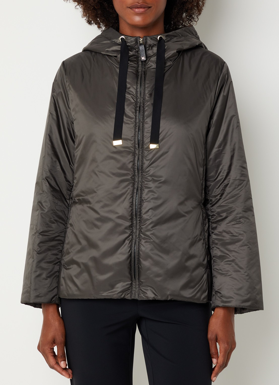 Max Mara Gewatteerde jack met steekzakken - detail 4 olijfgroen