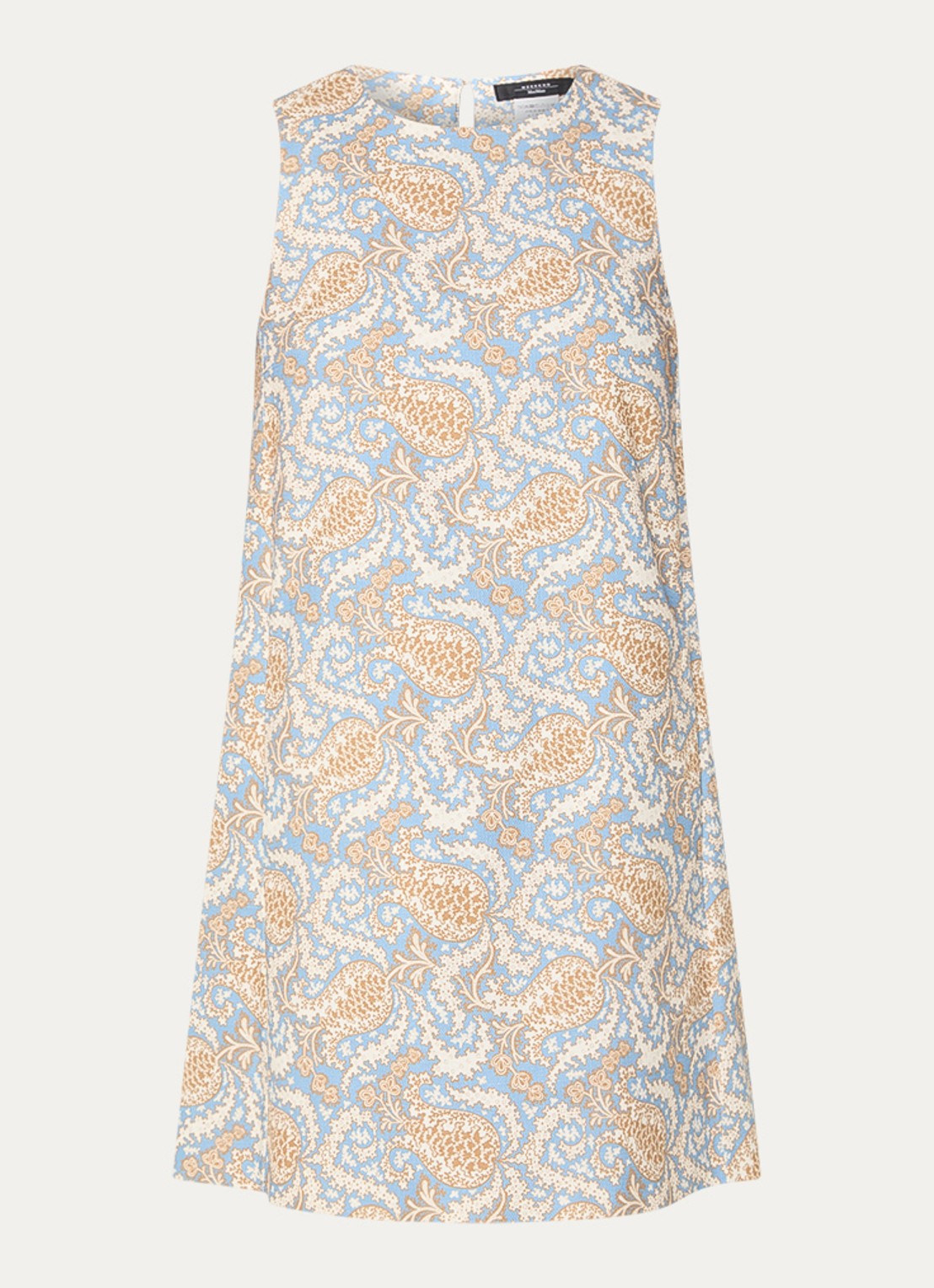 Max Mara Giallo mini jurk met print - voorkant lichtblauw