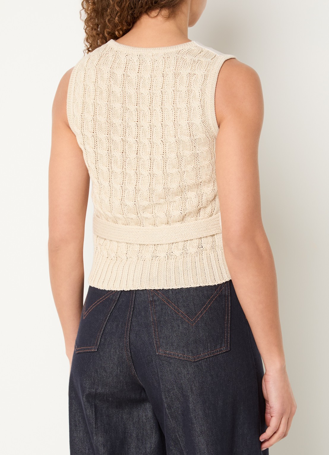 Max Mara Gilet van linnen - achterkant 4 beige