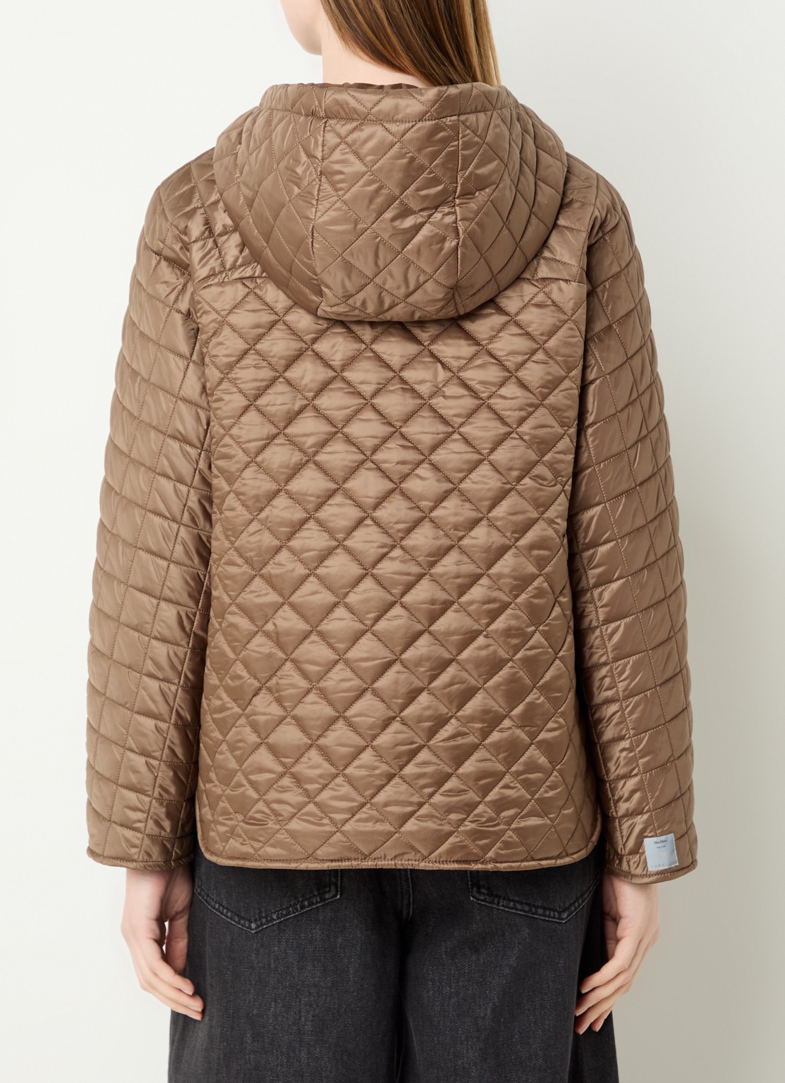 Max Mara Giorno gewatteerd jack met steekzakken en capuchon - achterkant 3 bruin