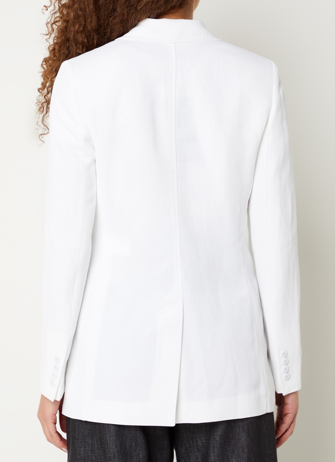 Max Mara Gitane blazer in linnenblend met klepzakken - achterkant 2 wit