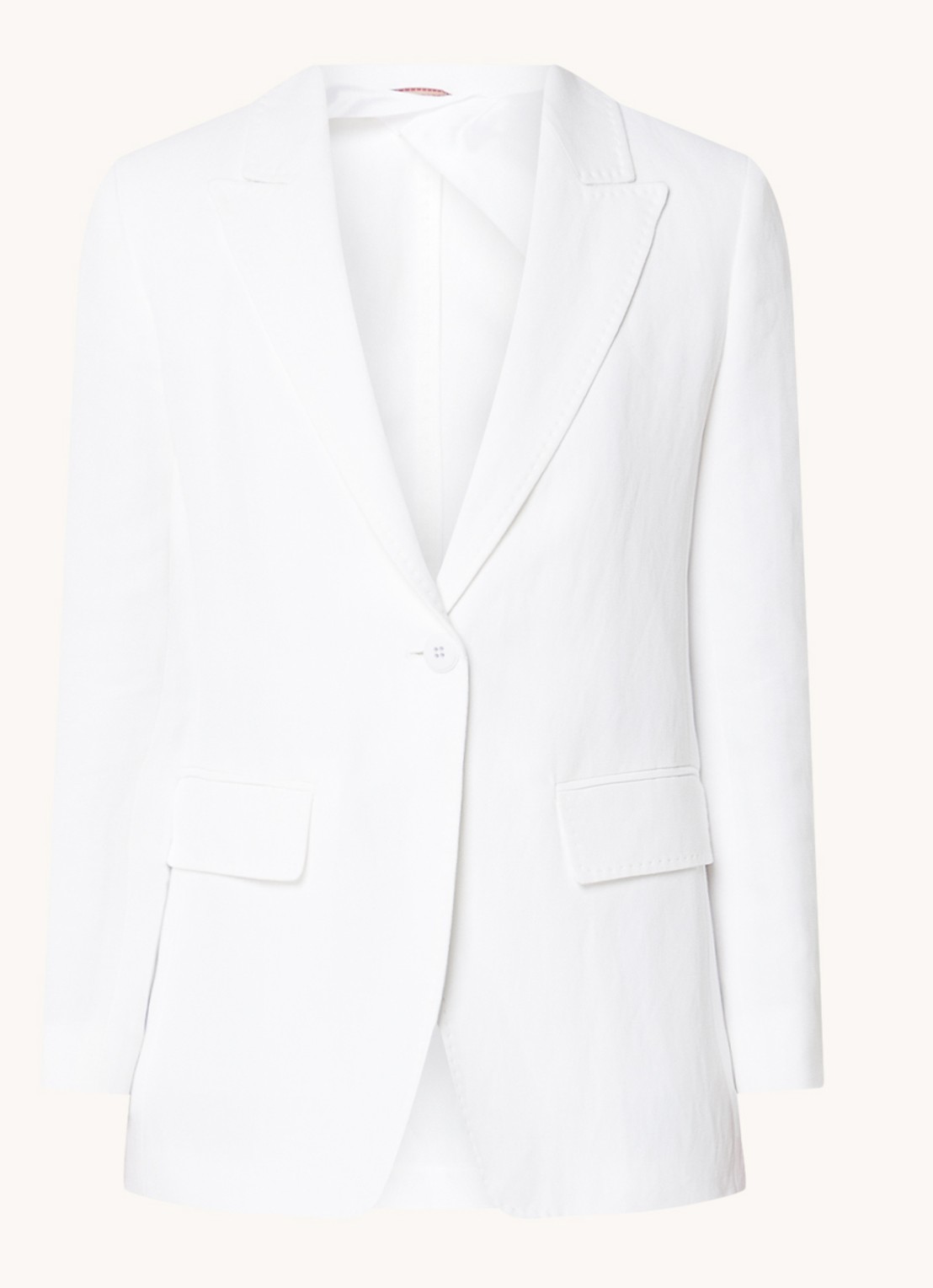 Max Mara Gitane blazer in linnenblend met klepzakken - voorkant 3 wit
