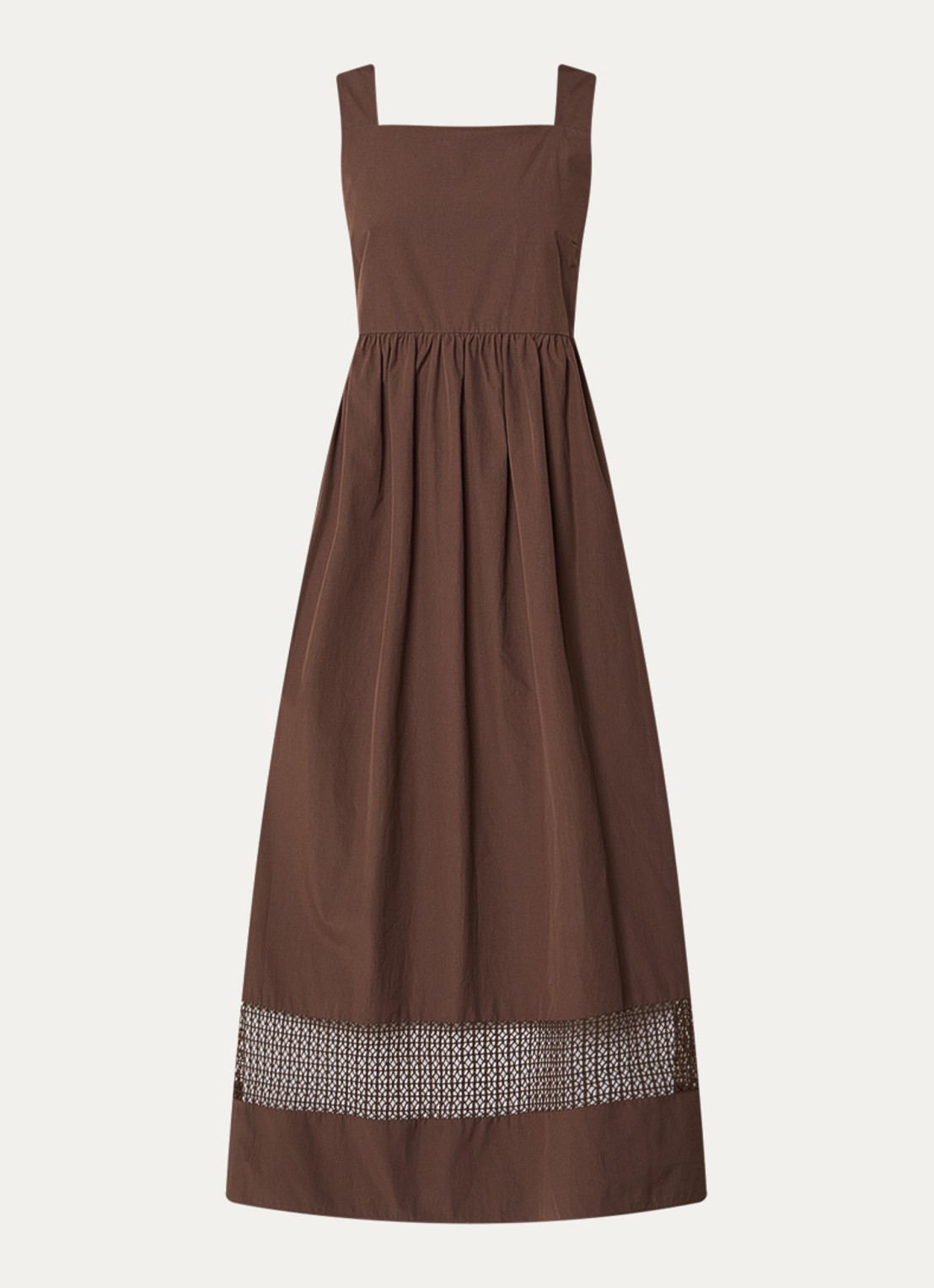 Max Mara Gola midi jurk met opengewerkt dessin - voorkant 2 bruin