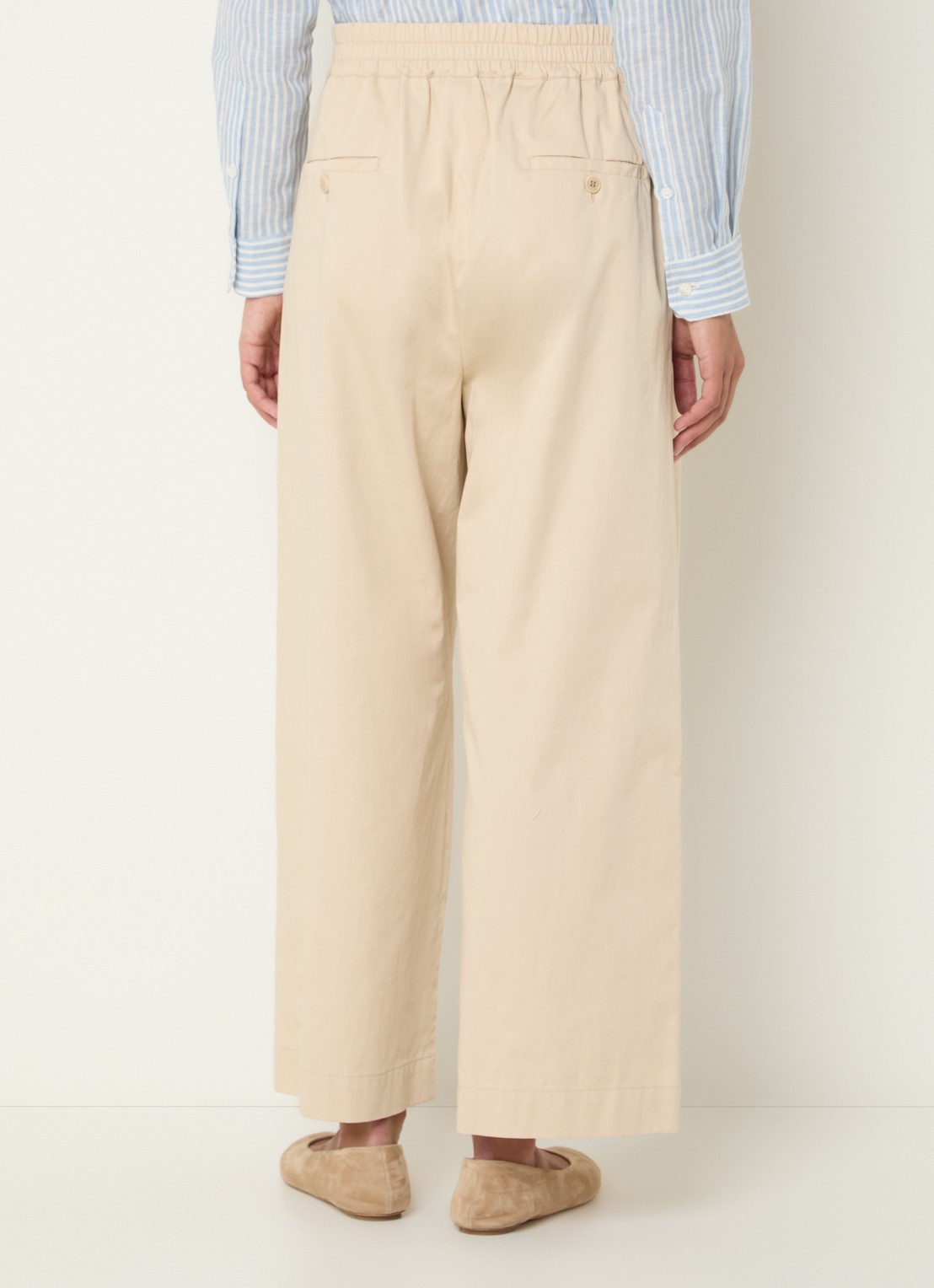 Max Mara Golfo high waist wide fit pantalon met steekzakken - achterkant creme