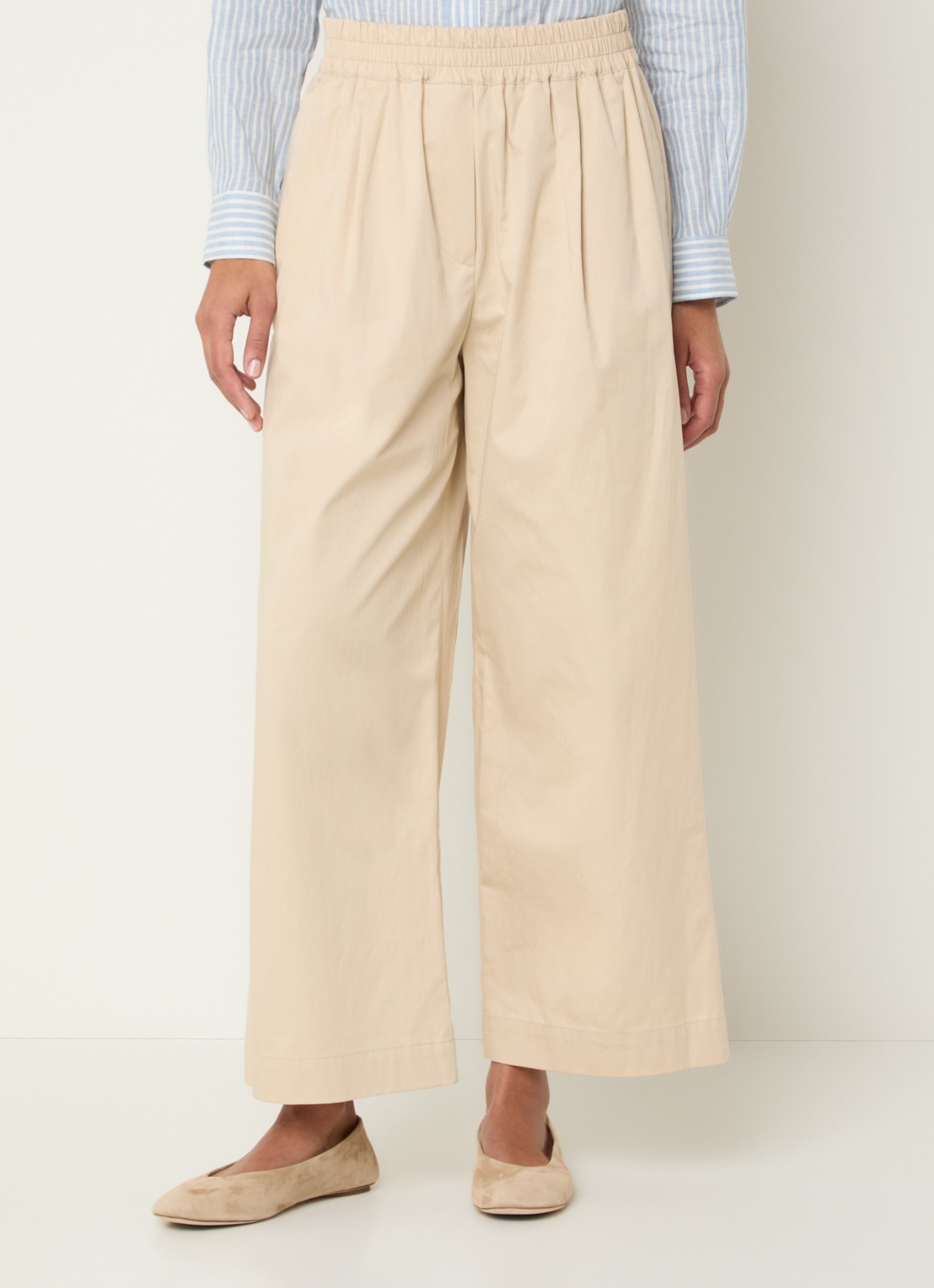 Max Mara Golfo high waist wide fit pantalon met steekzakken - detail 2 creme