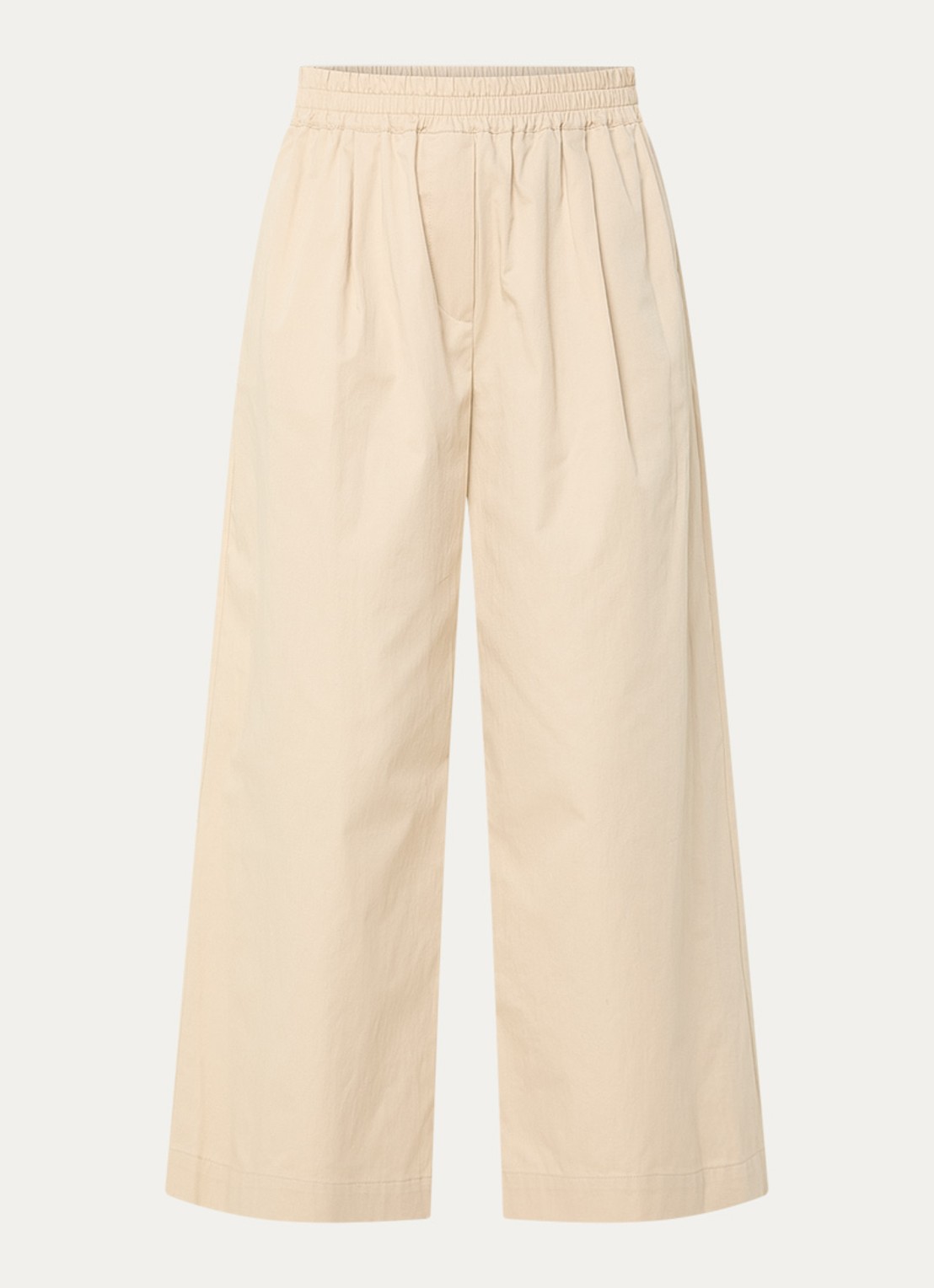 Max Mara Golfo high waist wide fit pantalon met steekzakken - voorkant 3 creme