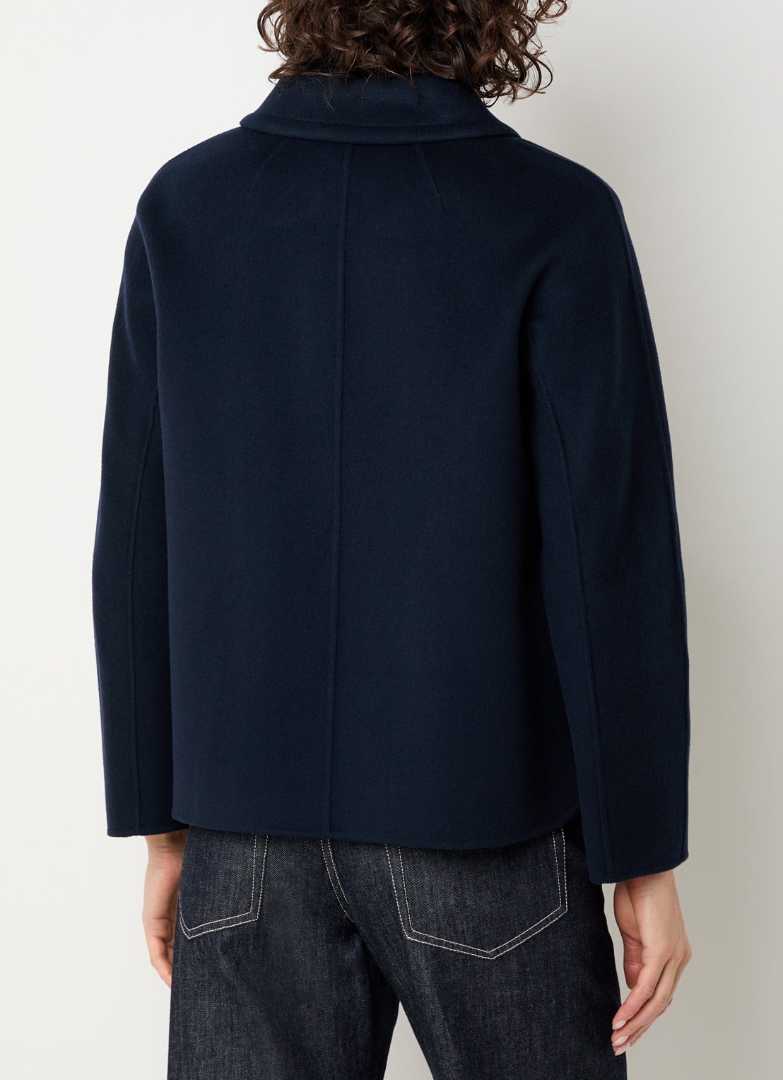 Max Mara Grazia mantel van scheerwol  - achterkant 4 donkerblauw