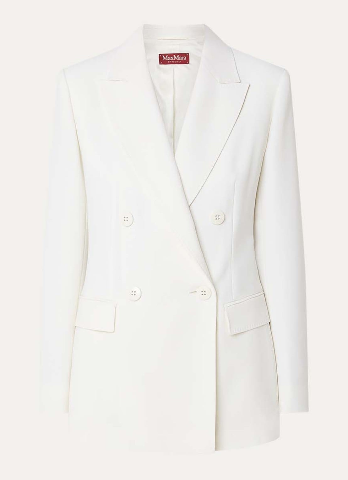 Max Mara Grembo double-breasted blazer van scheerwol met klepzakken - voorkant wit
