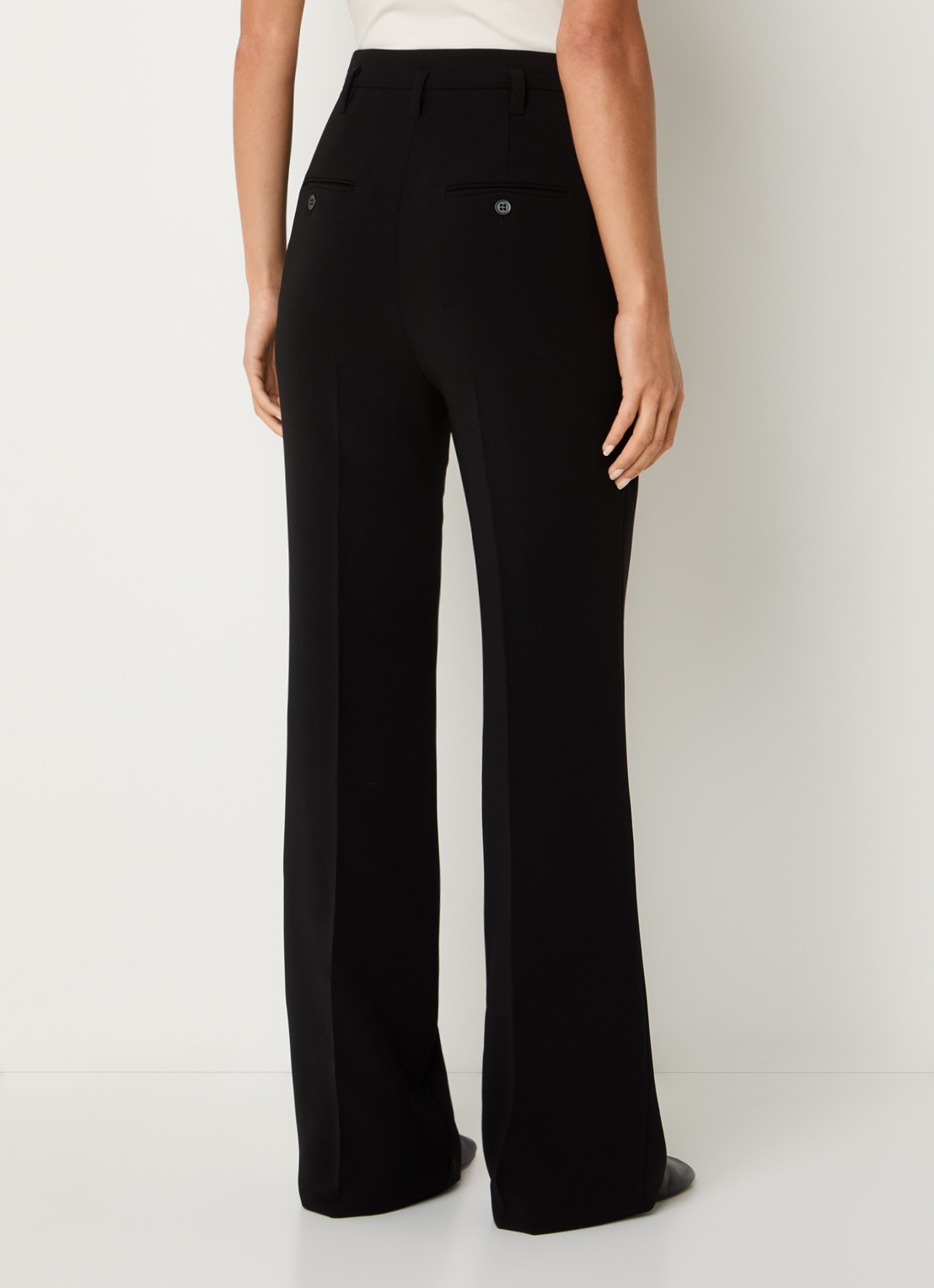 Max Mara High waist flared pantalon met steekzakken - achterkant zwart
