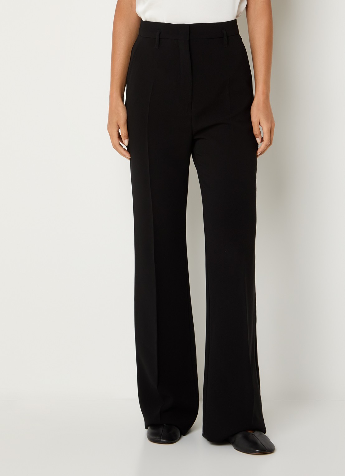 Max Mara High waist flared pantalon met steekzakken - detail 2 zwart