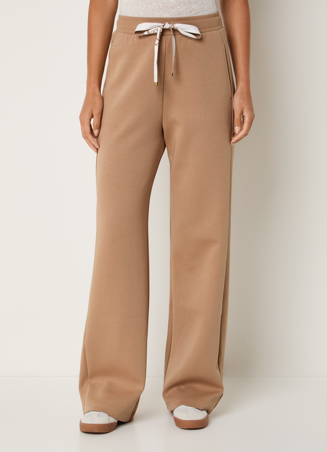 Max Mara High waist loose fit joggingbroek met steekzakken - detail camel
