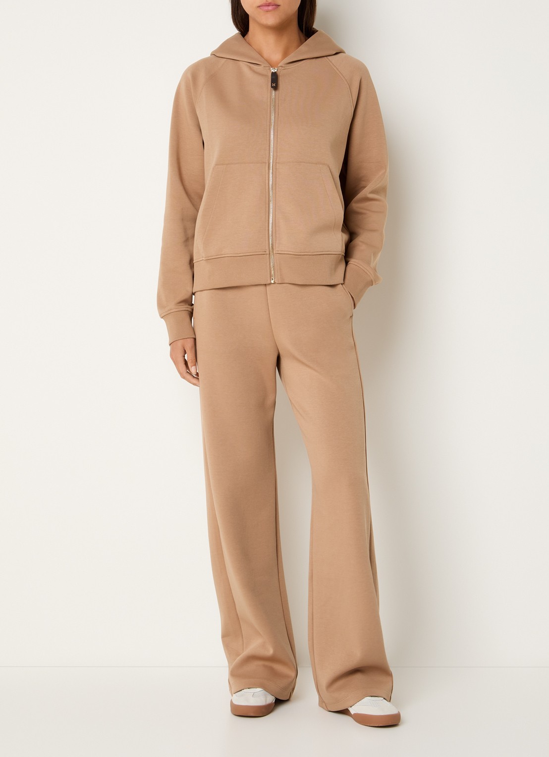 Max Mara High waist loose fit joggingbroek met steekzakken - voorkant 3 camel