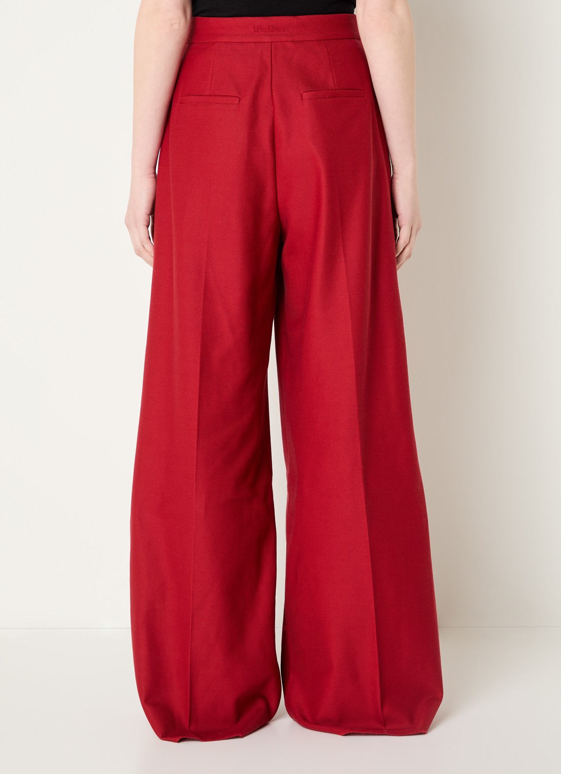 Max Mara High waist loose fit pantalon met steekzakken - achterkant 4 rood