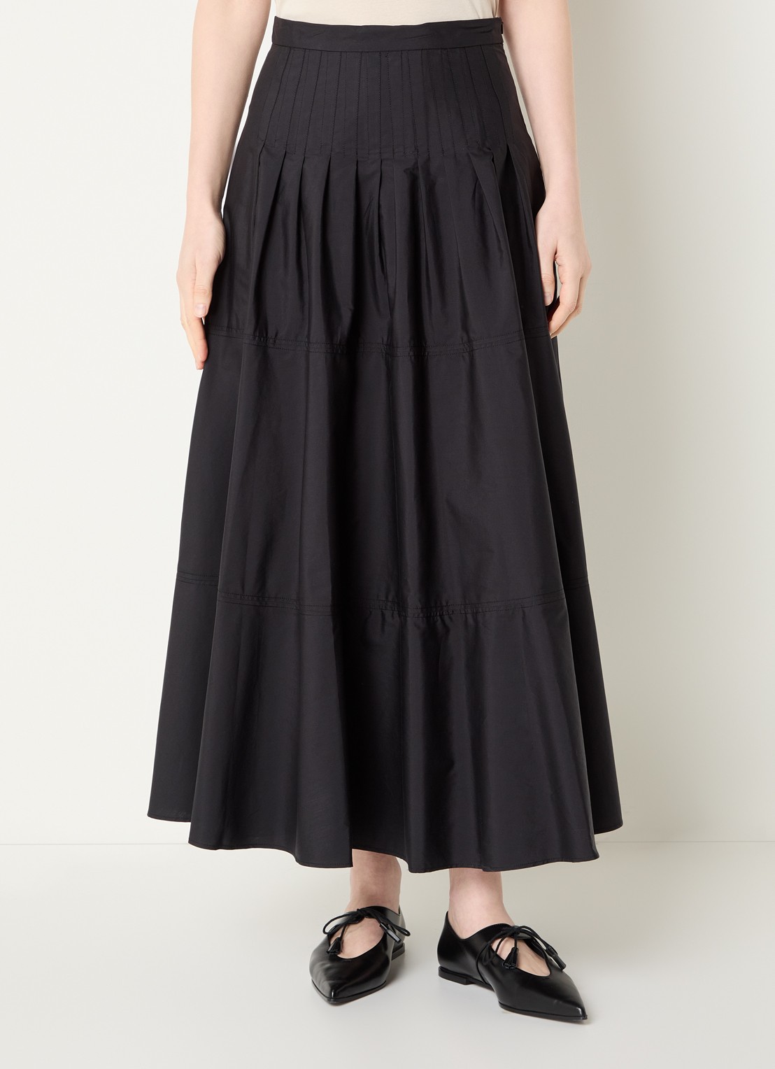 Max Mara High waist maxi A-lijn rok - detail 3 zwart