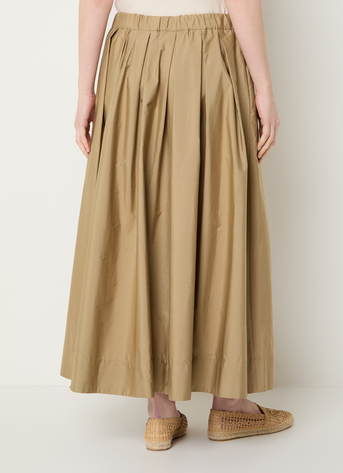 Max Mara High waist midi rok met trekkoord - achterkant bruin