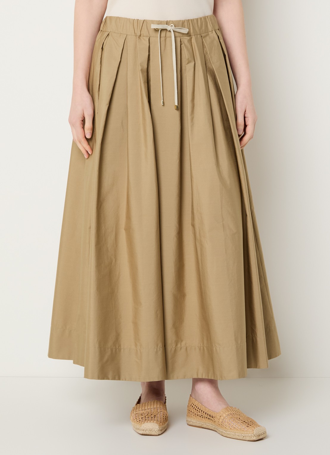 Max Mara High waist midi rok met trekkoord - detail 4 bruin