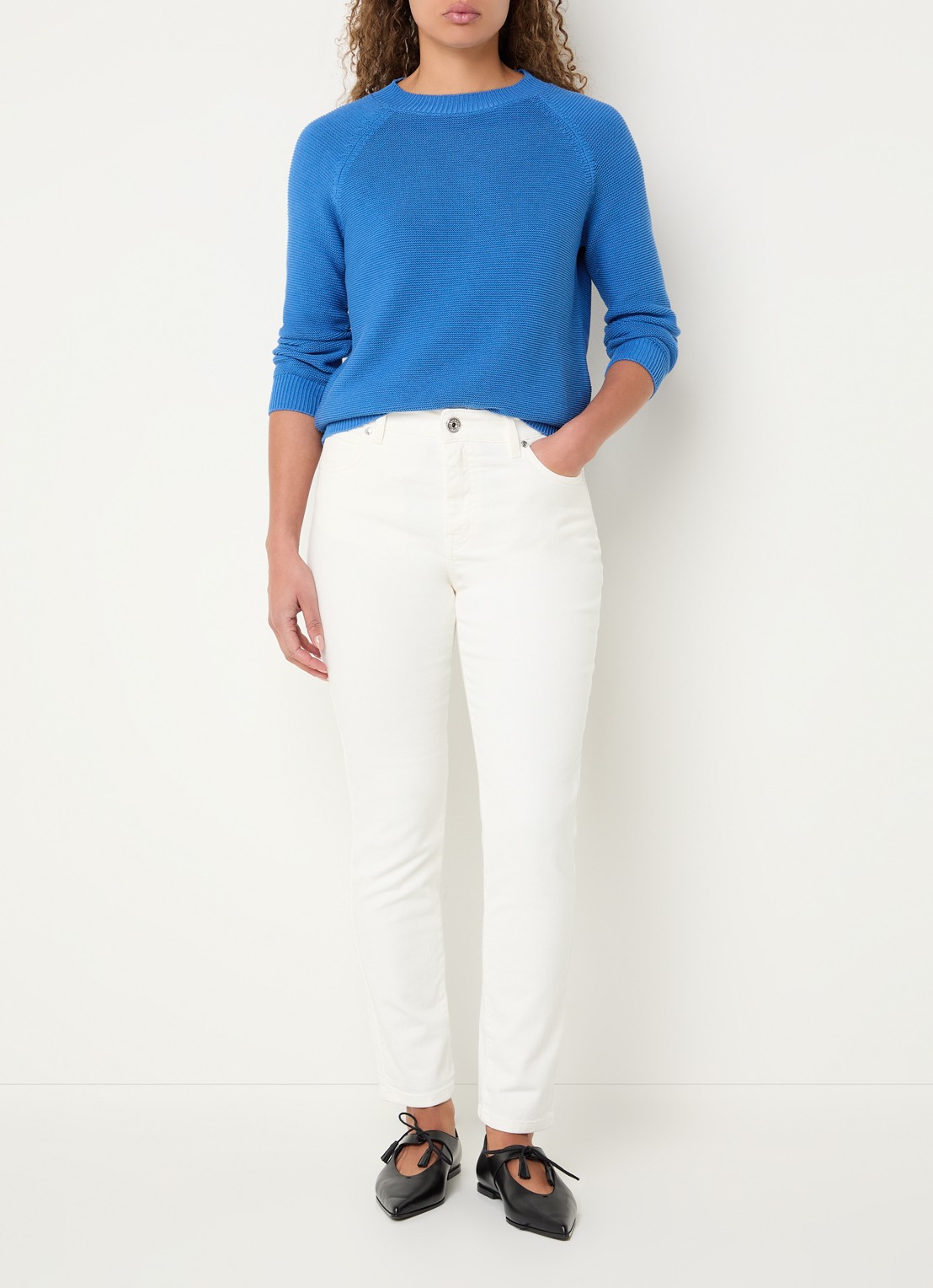 Max Mara High waist slim fit jeans met gekleurde wassing - voorkant 5 wit