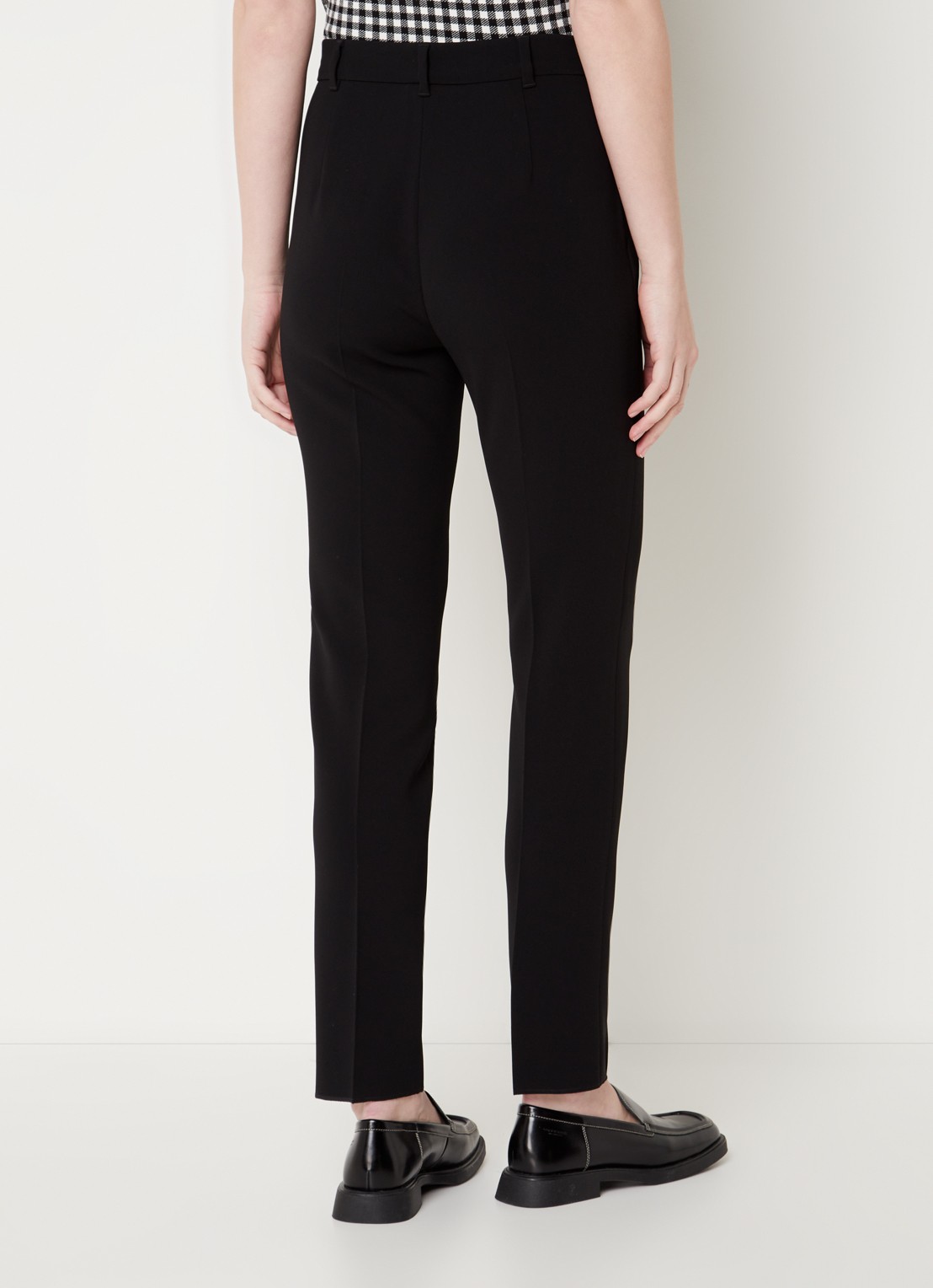 Max Mara High waist slim fit pantalon met steekzakken - achterkant 4 zwart