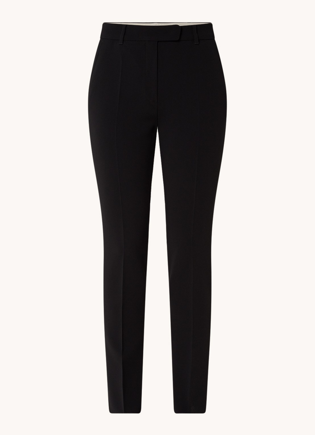 Max Mara High waist slim fit pantalon met steekzakken - voorkant 2 zwart