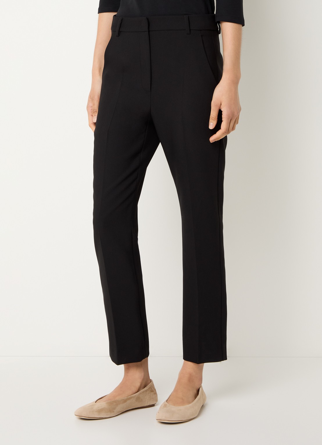 Max Mara High waist slim fit pantalon met steekzakken - detail 2 zwart