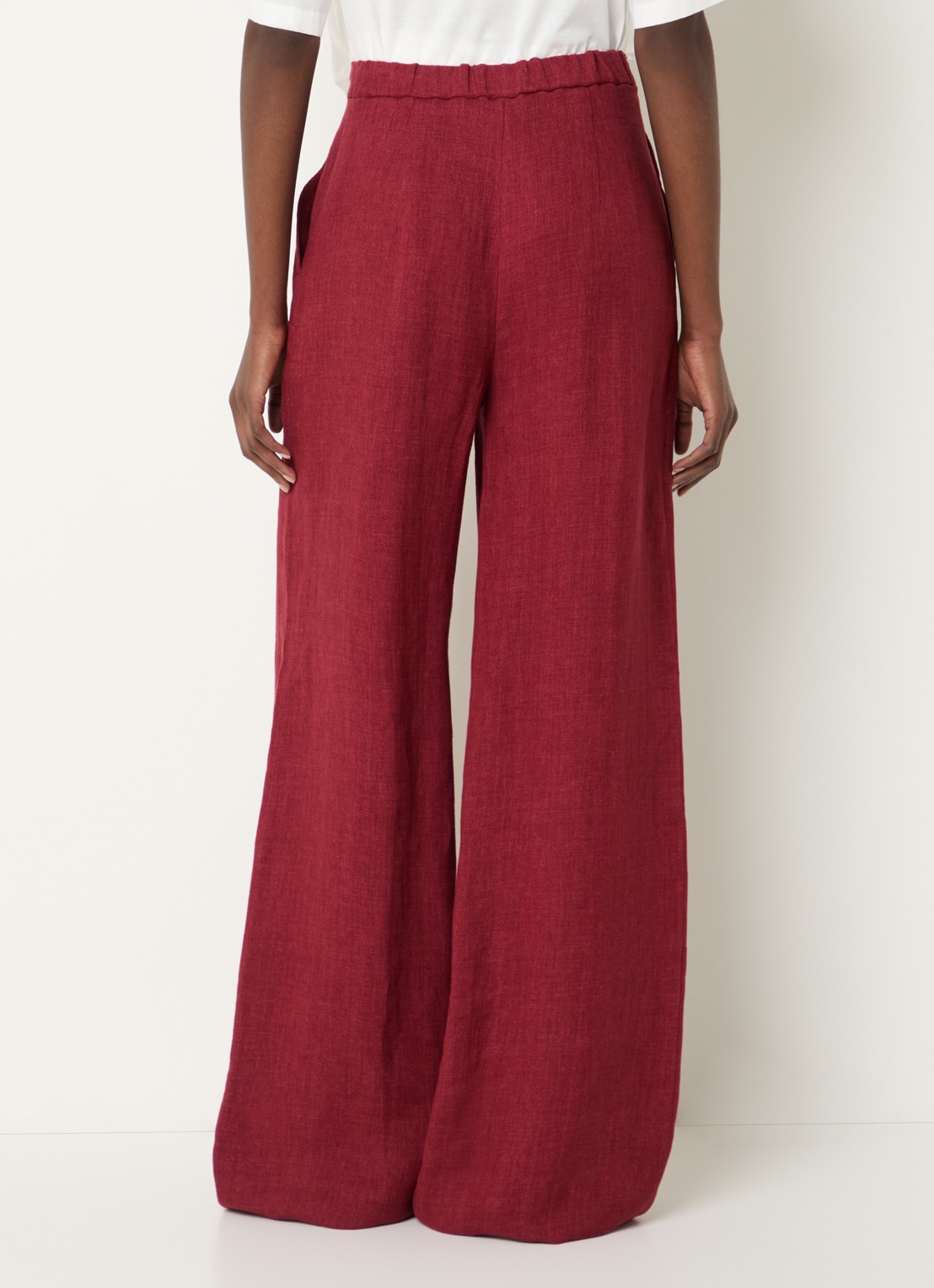 Max Mara High waist wide fit broek met steekzakken - achterkant 4 cranberryrood
