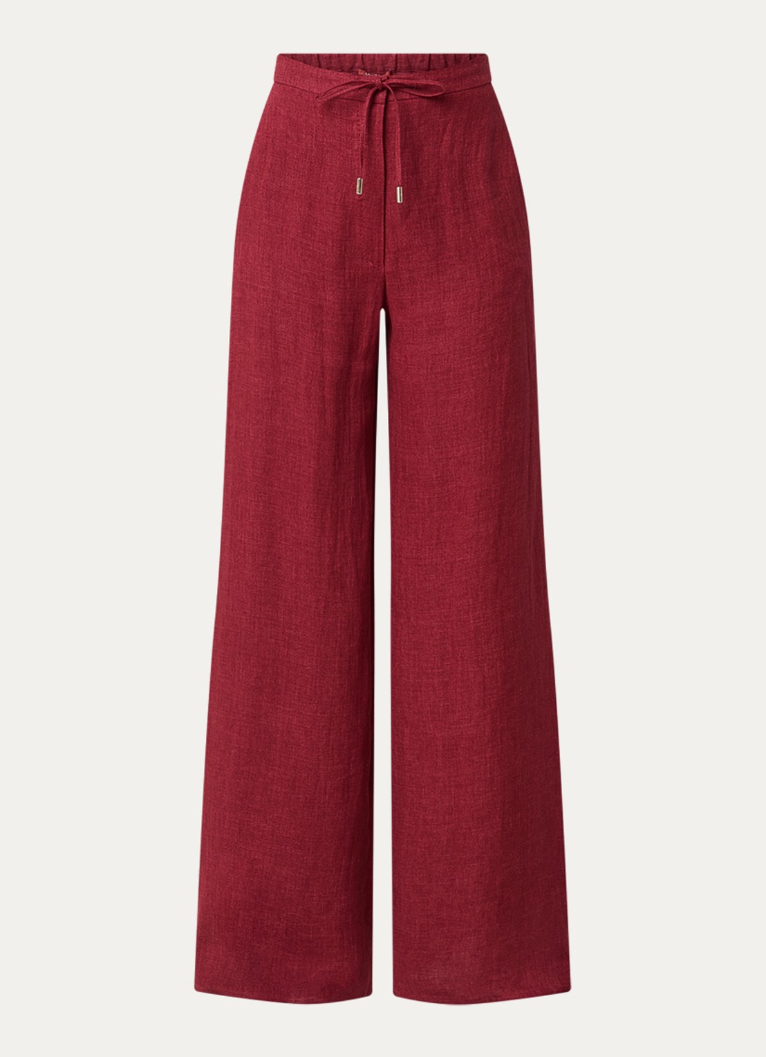 Max Mara High waist wide fit broek met steekzakken - voorkant cranberryrood