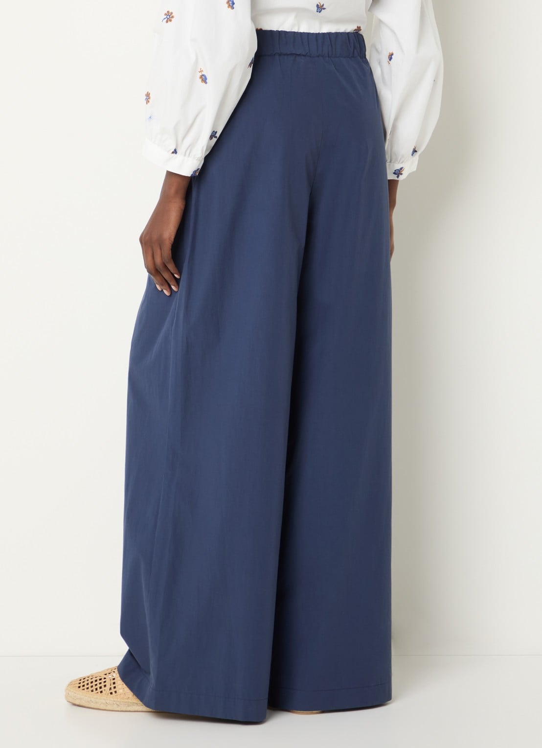 Max Mara High waist wide fit broek met steekzakken - achterkant blauw