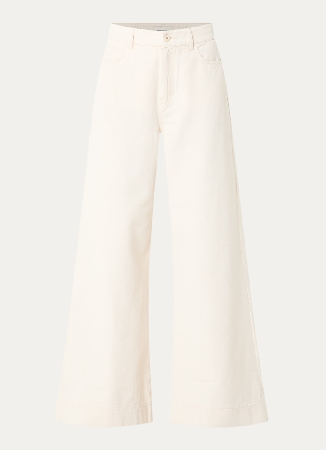 Max Mara High waist wide fit jeans met gekleurde wassing - voorkant gebroken wit