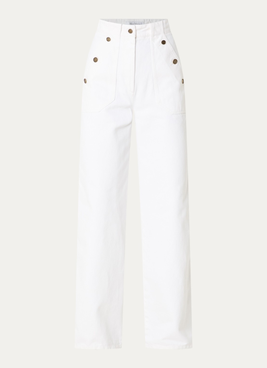 Max Mara High waist wide fit jeans met gekleurde wassing - voorkant wit