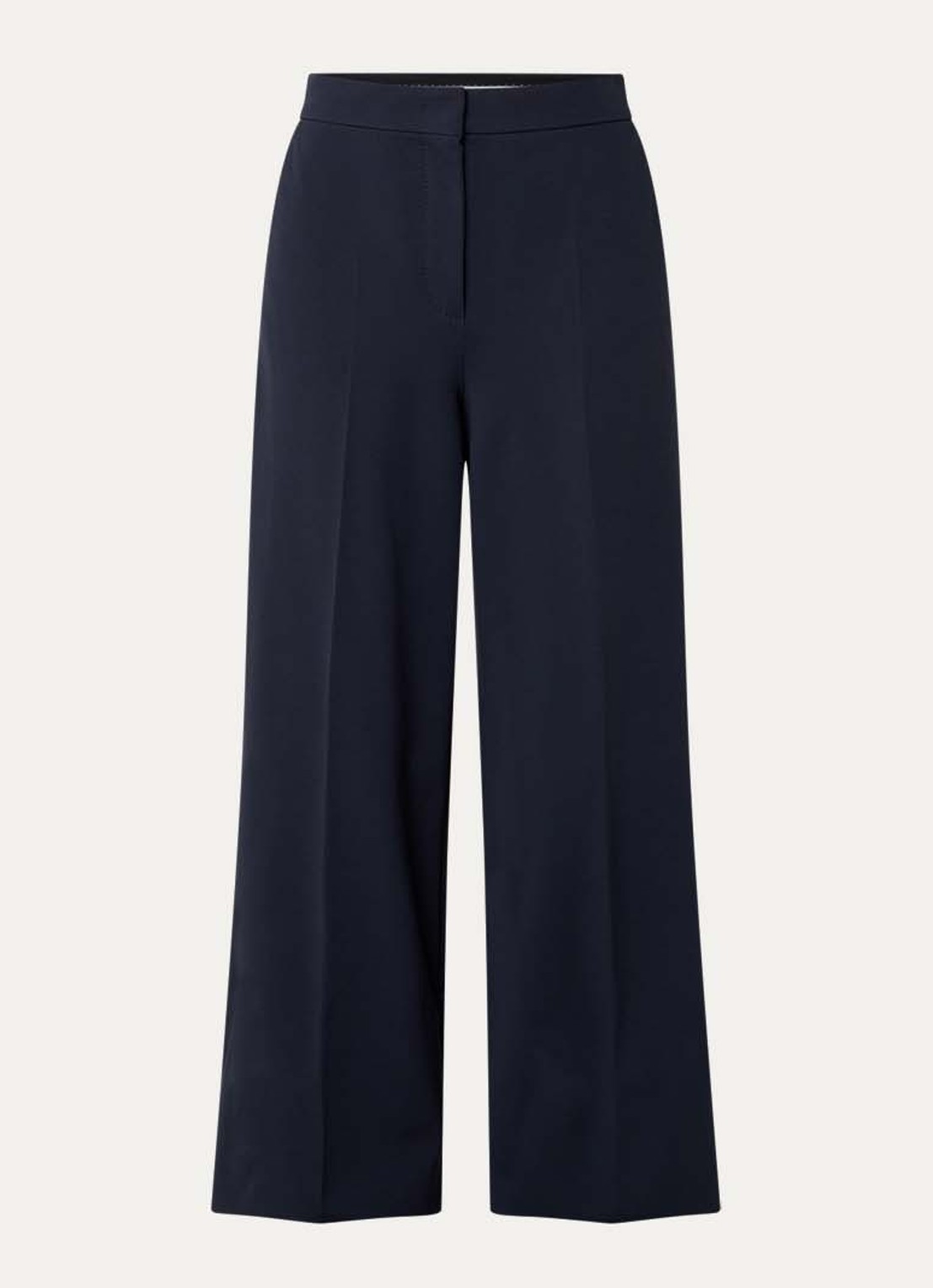 Max Mara High waist wide fit pantalon met steekzakken - voorkant donkerblauw