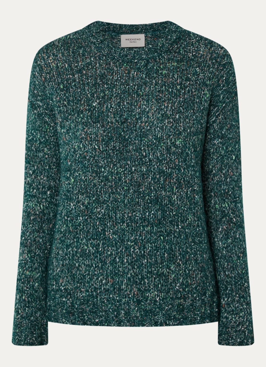 Max Mara Hobby grofgebreide trui in alpaca wolblend - voorkant 2 donkergroen