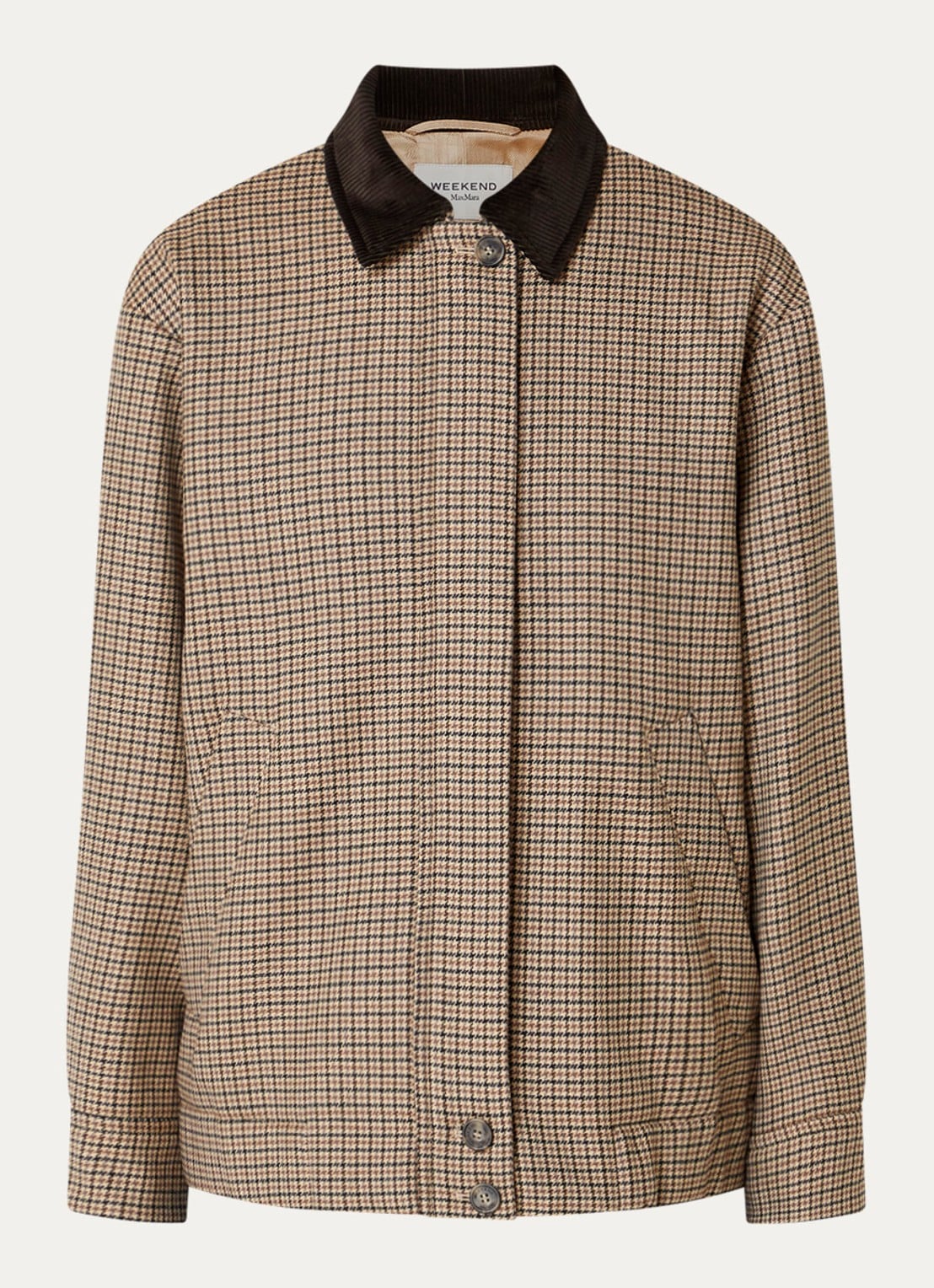 Max Mara Jack van scheerwol met pied-de-poule dessin - voorkant 3 beige