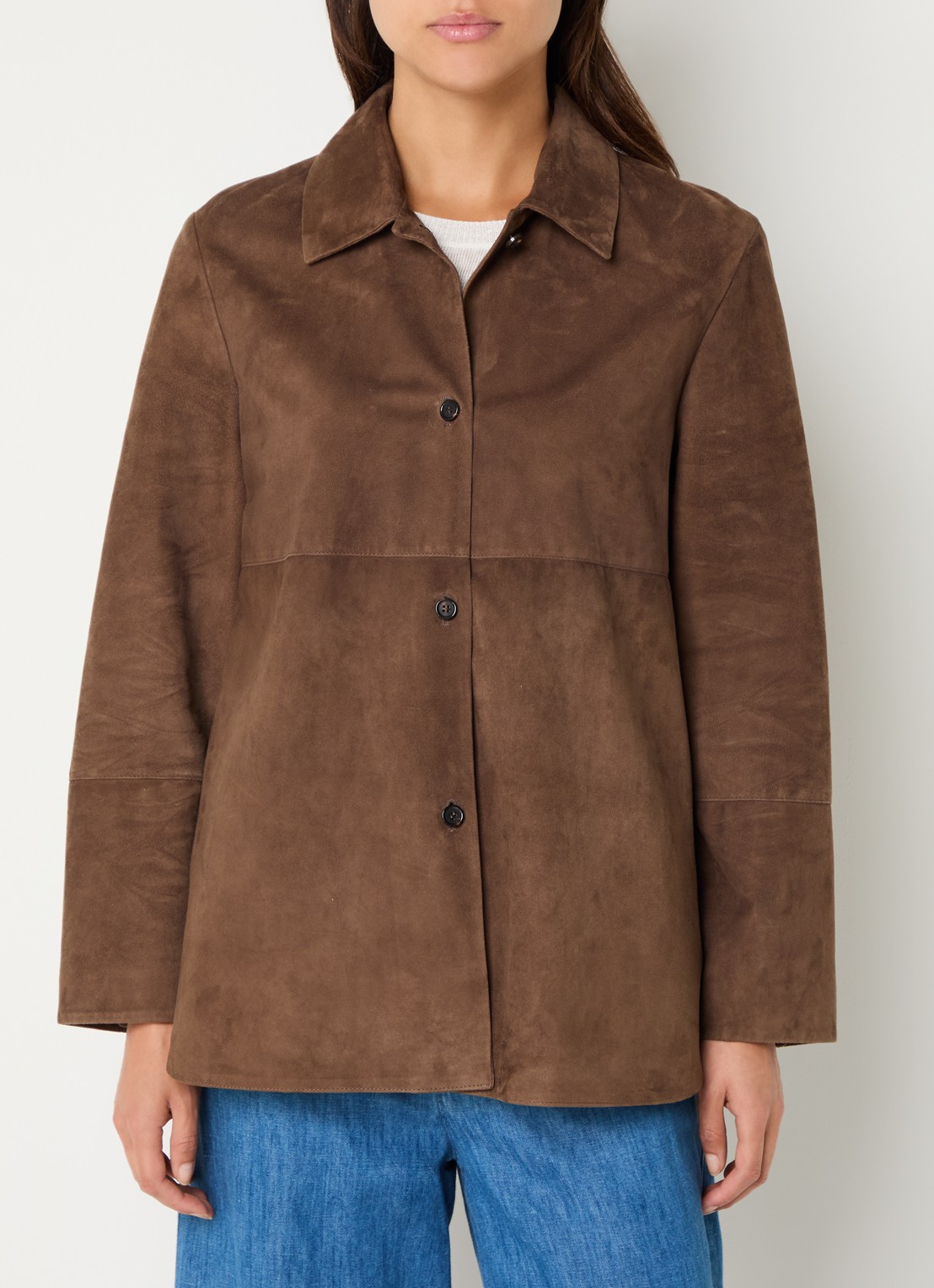 Max Mara Jack van zijde - detail bruin