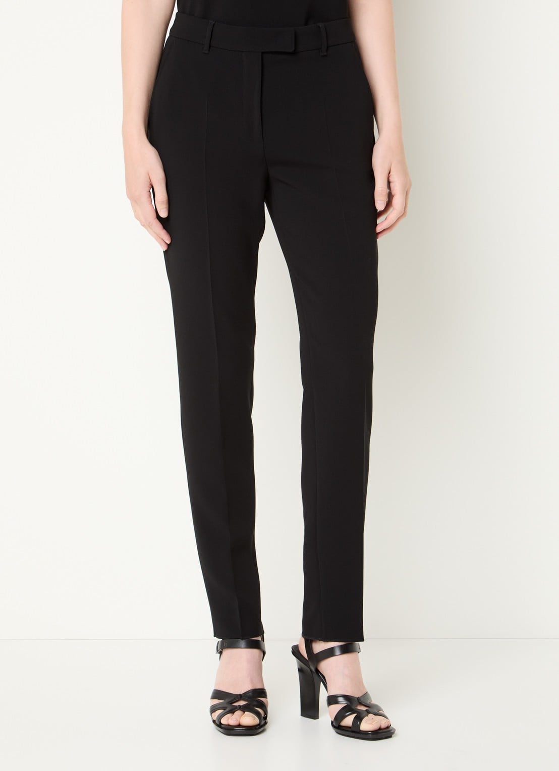 Max Mara Jerta high waist slim fit pantalon met steekzakken  - detail 2 zwart