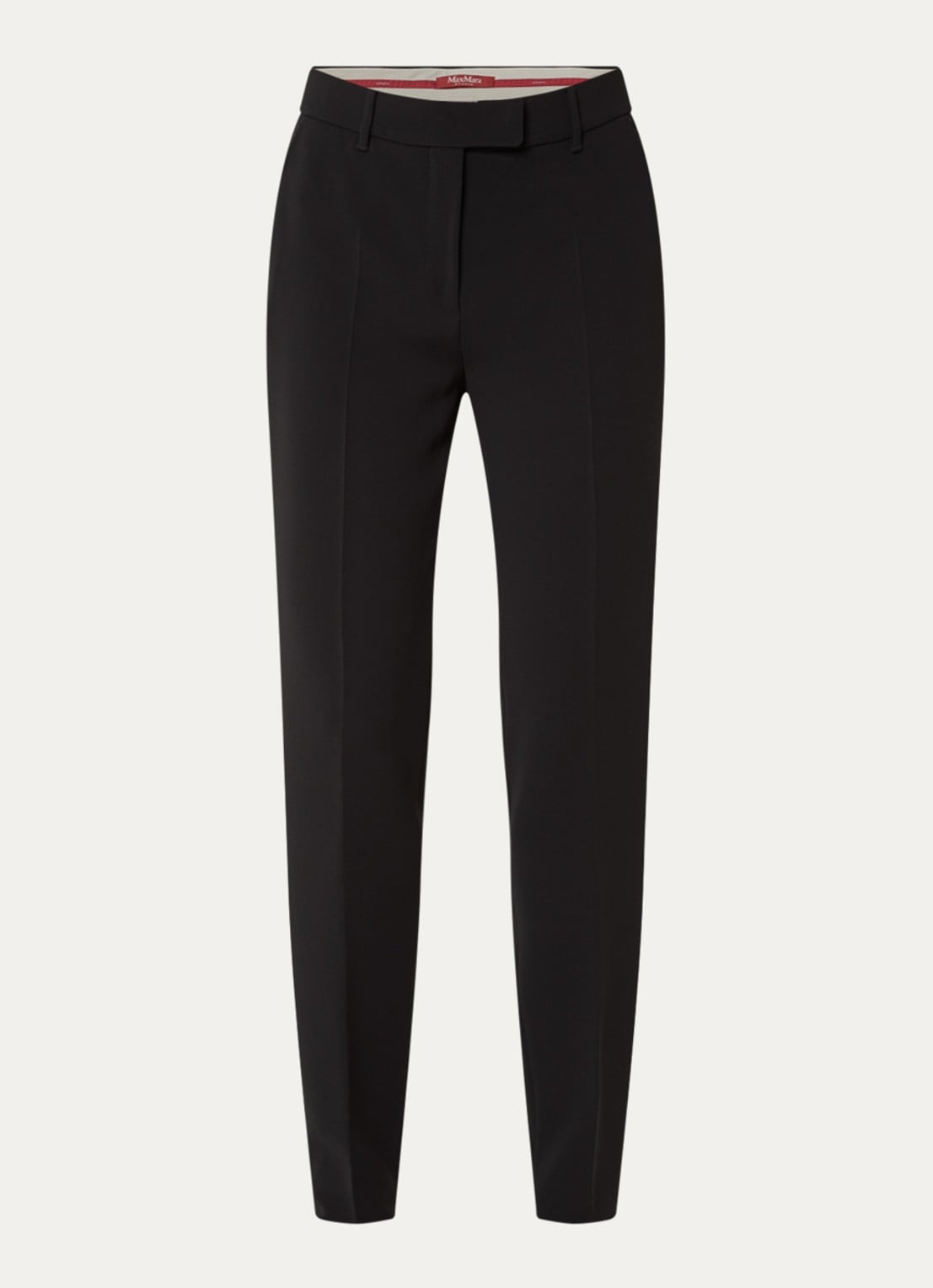 Max Mara Jerta high waist slim fit pantalon met steekzakken  - voorkant 3 zwart