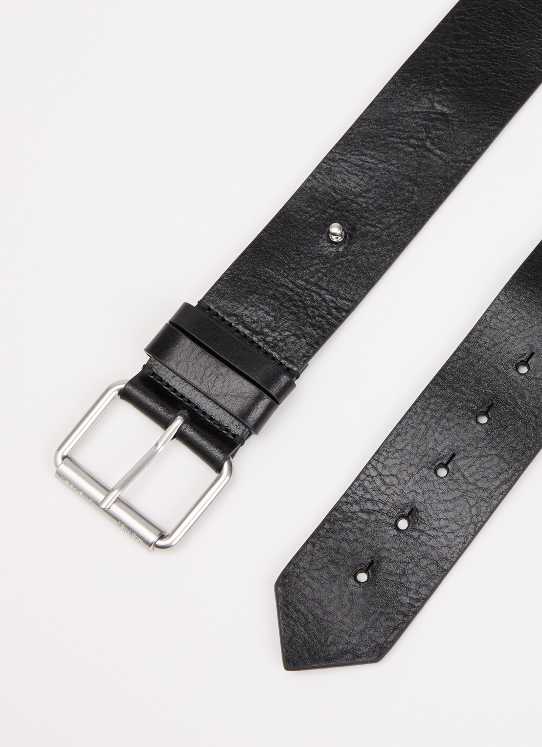 Max Mara Kacarnet riem van leer  - detail zwart