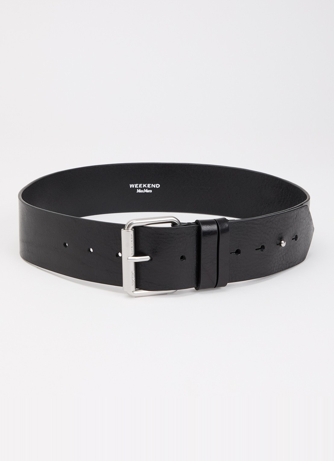 Max Mara Kacarnet riem van leer  - voorkant 2 zwart