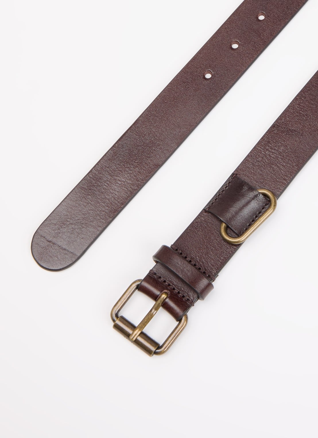 Max Mara Kasaiso riem van leer - detail donkerbruin