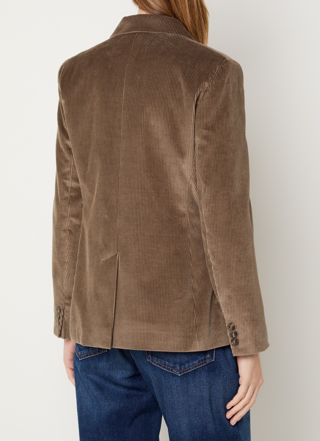 Max Mara Katanga double-breasted blazer van corduroy - achterkant 4 lichtbruin