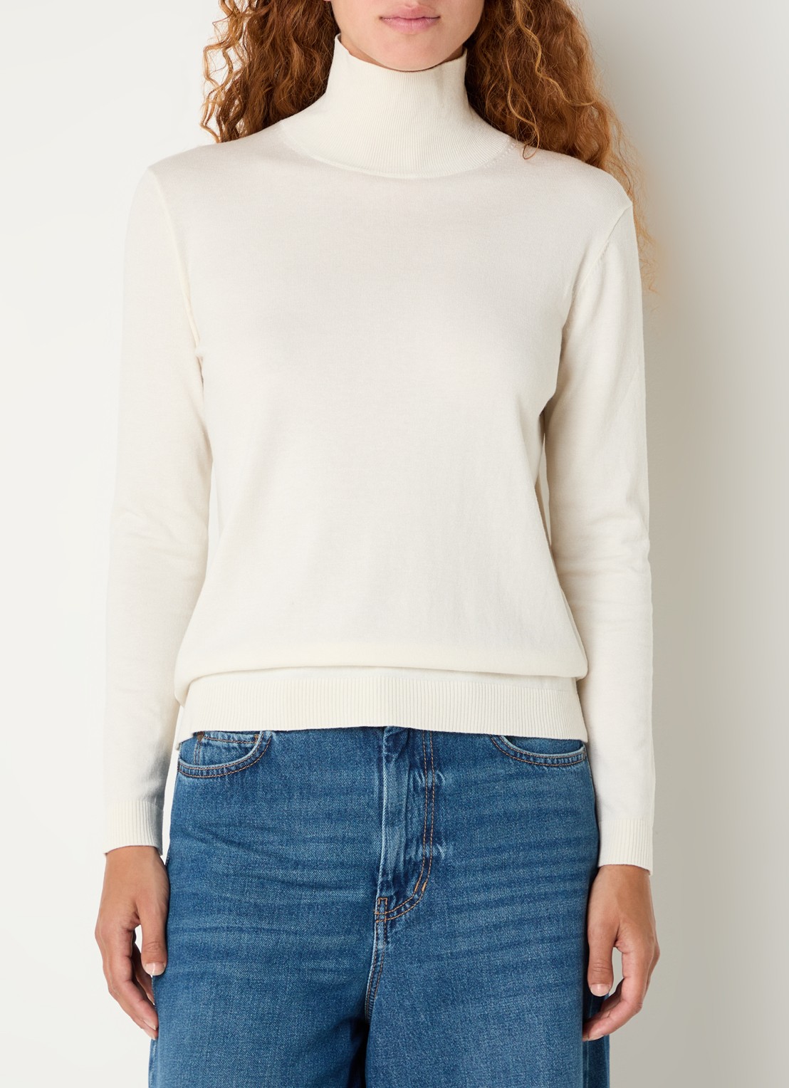 Max Mara Kiku fijngebreide coltrui in zijdeblend - detail 2 creme