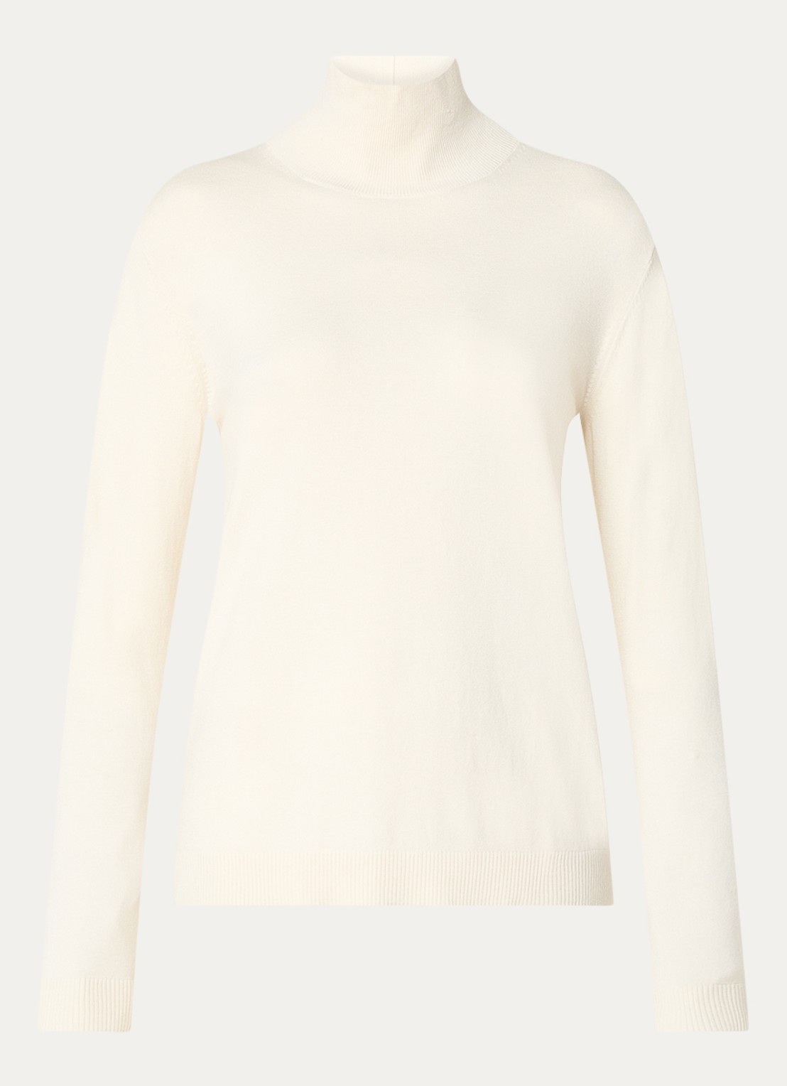 Max Mara Kiku fijngebreide coltrui in zijdeblend - voorkant 3 creme