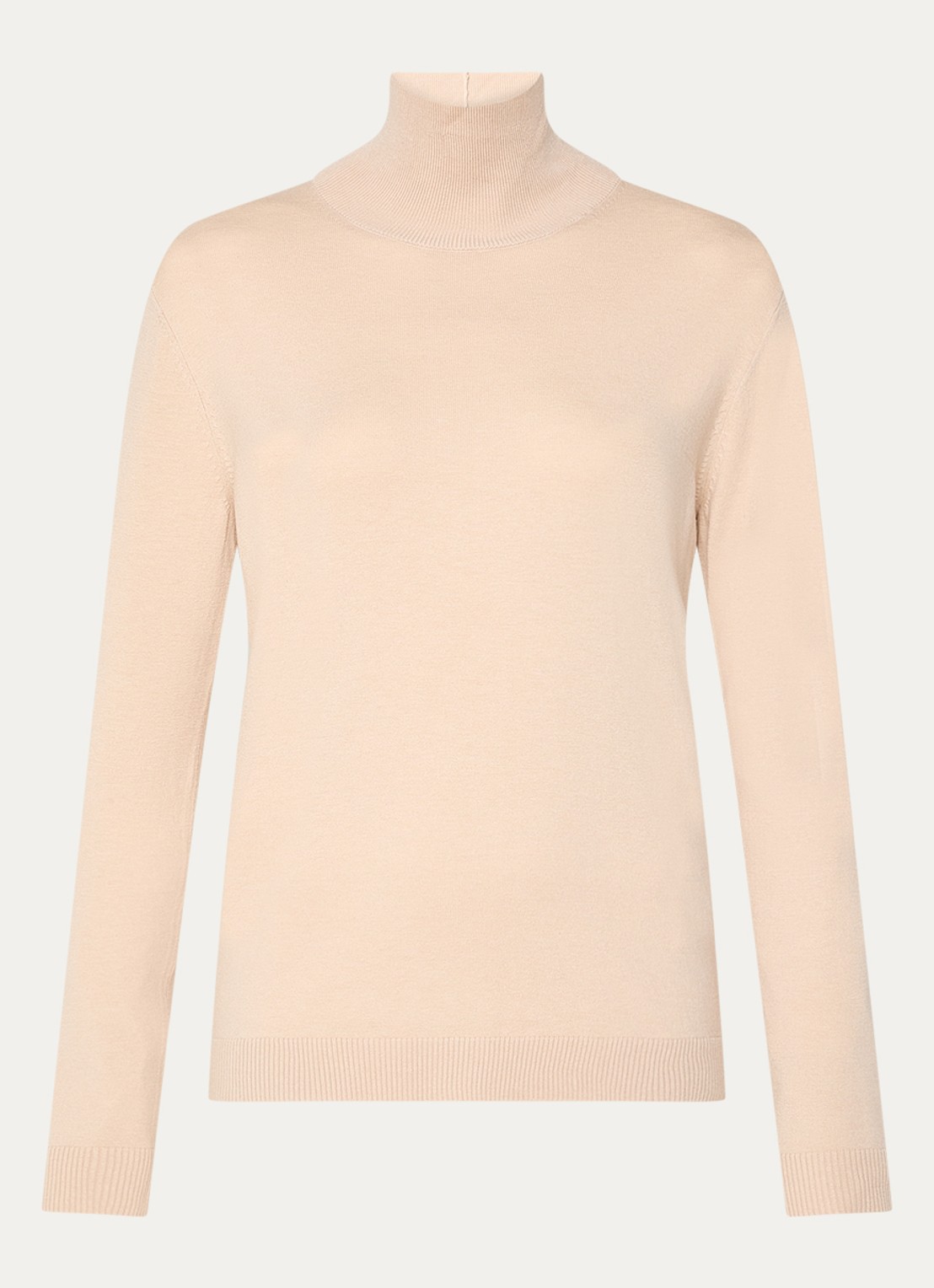 Max Mara Kiku fijngebreide coltrui in zijdeblend - voorkant 2 beige
