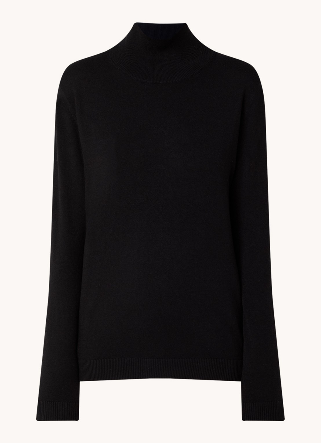 Max Mara Kiku fijngebreide coltrui in zijdeblend - voorkant 2 zwart