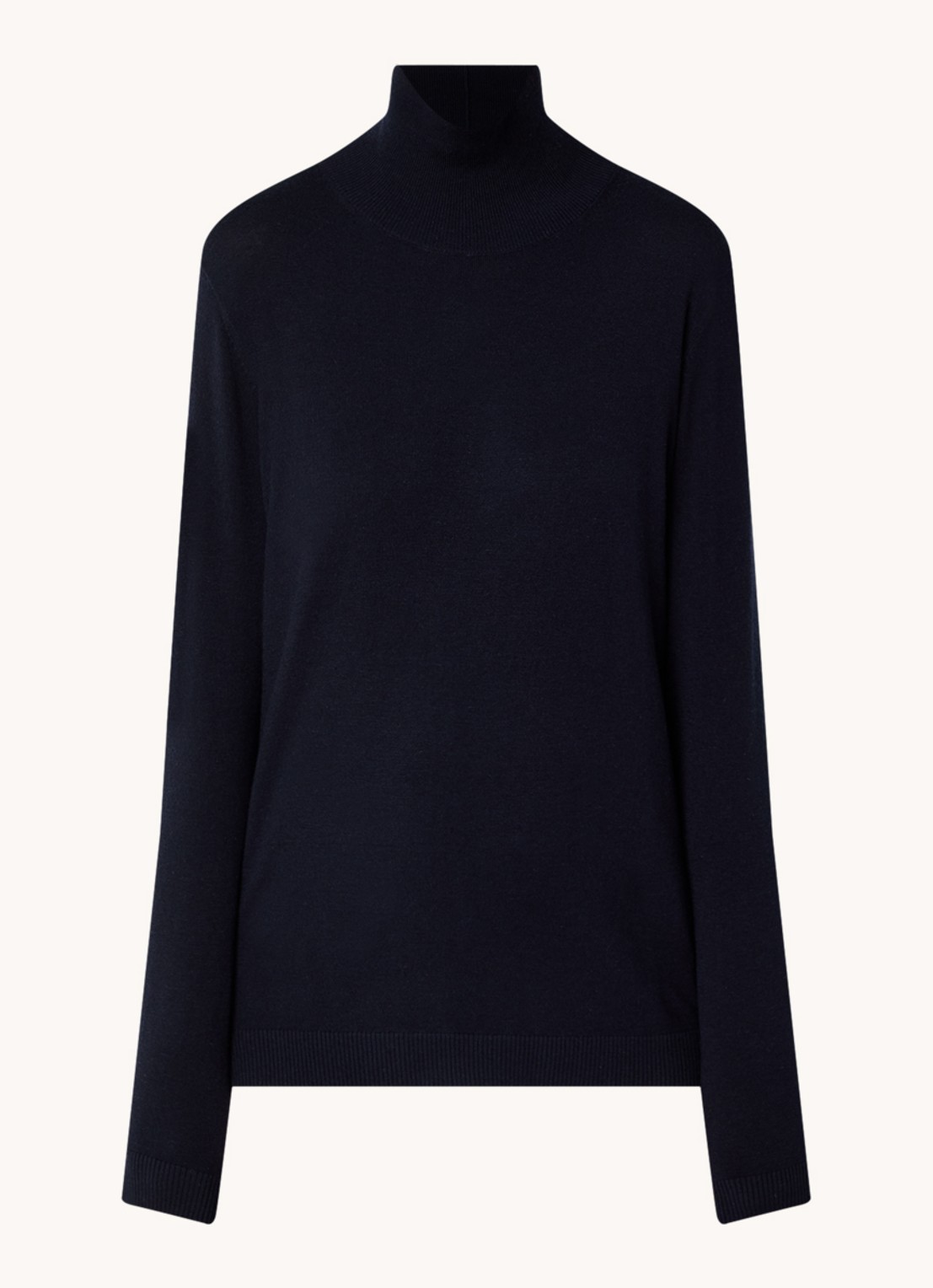 Max Mara Kiku fijngebreide coltrui in zijdeblend - voorkant 3 donkerblauw