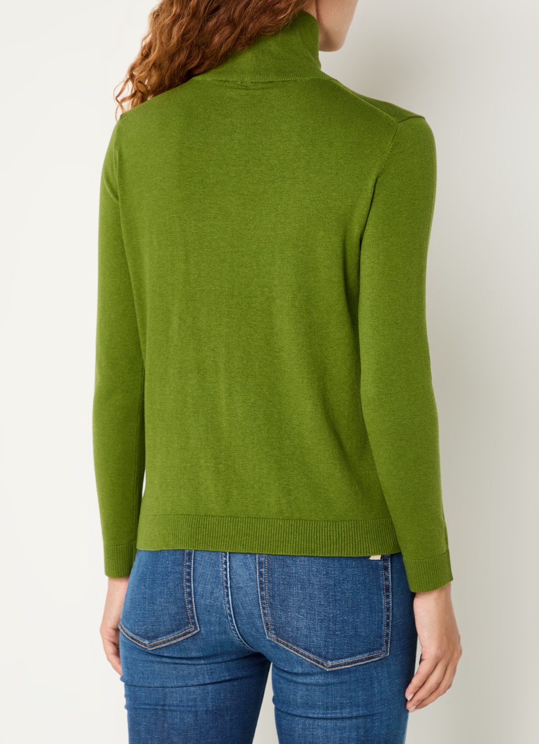 Max Mara Kiku fijngebreide coltrui in zijdeblend - achterkant groen