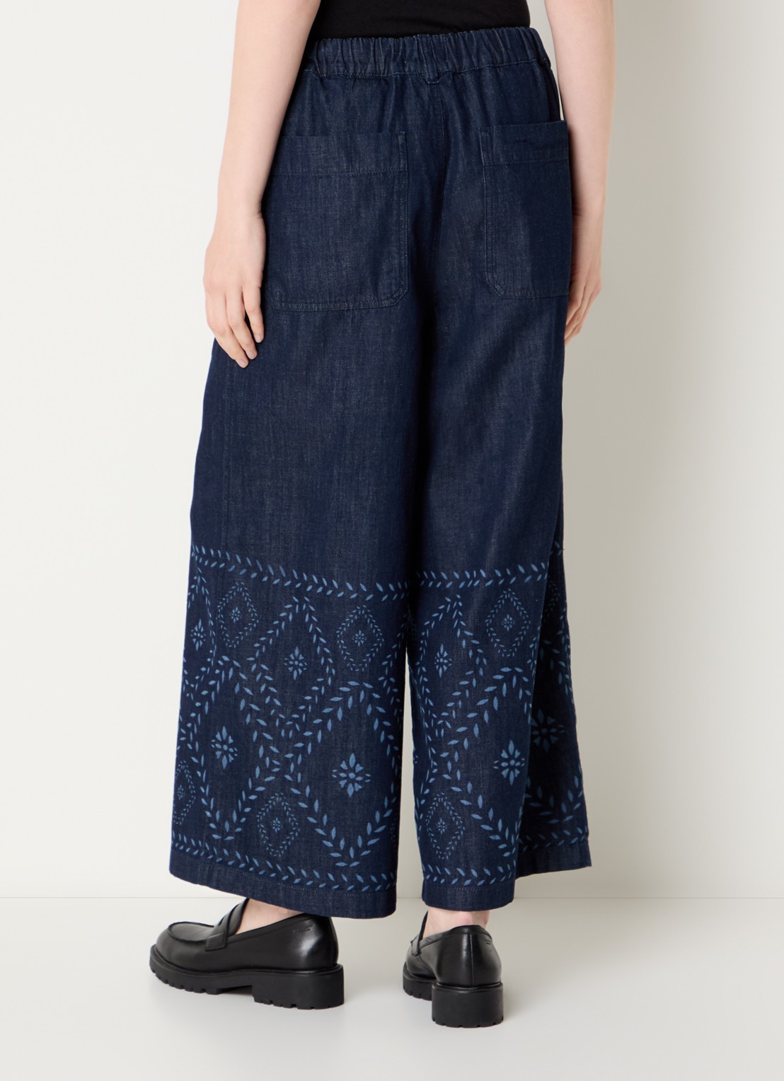 Max Mara Lampada high waist wide leg jeans met donkere wassing - achterkant indigo