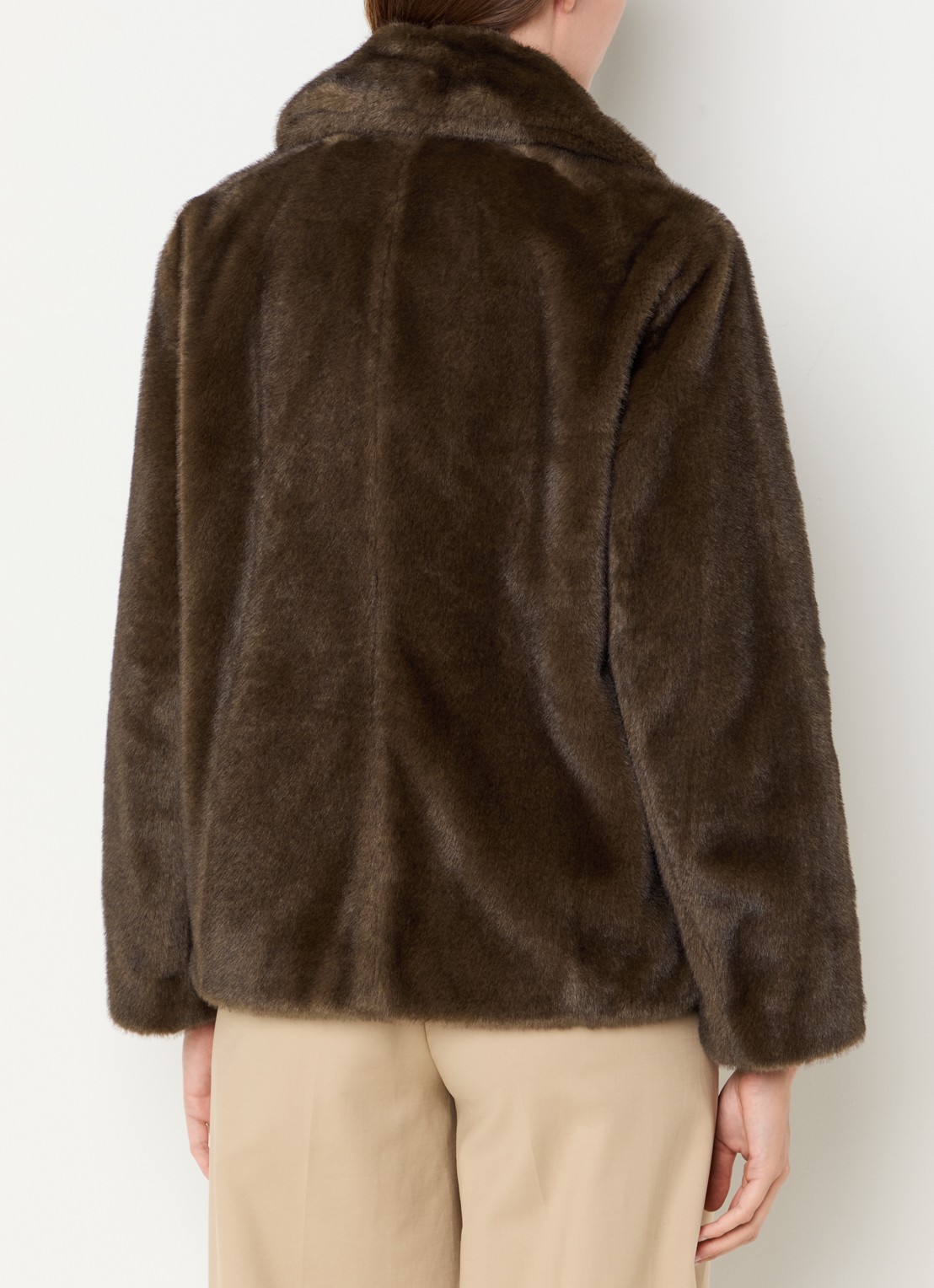 Max Mara Laura mantel van imitatiebont met steekzakken - achterkant 4 bruin