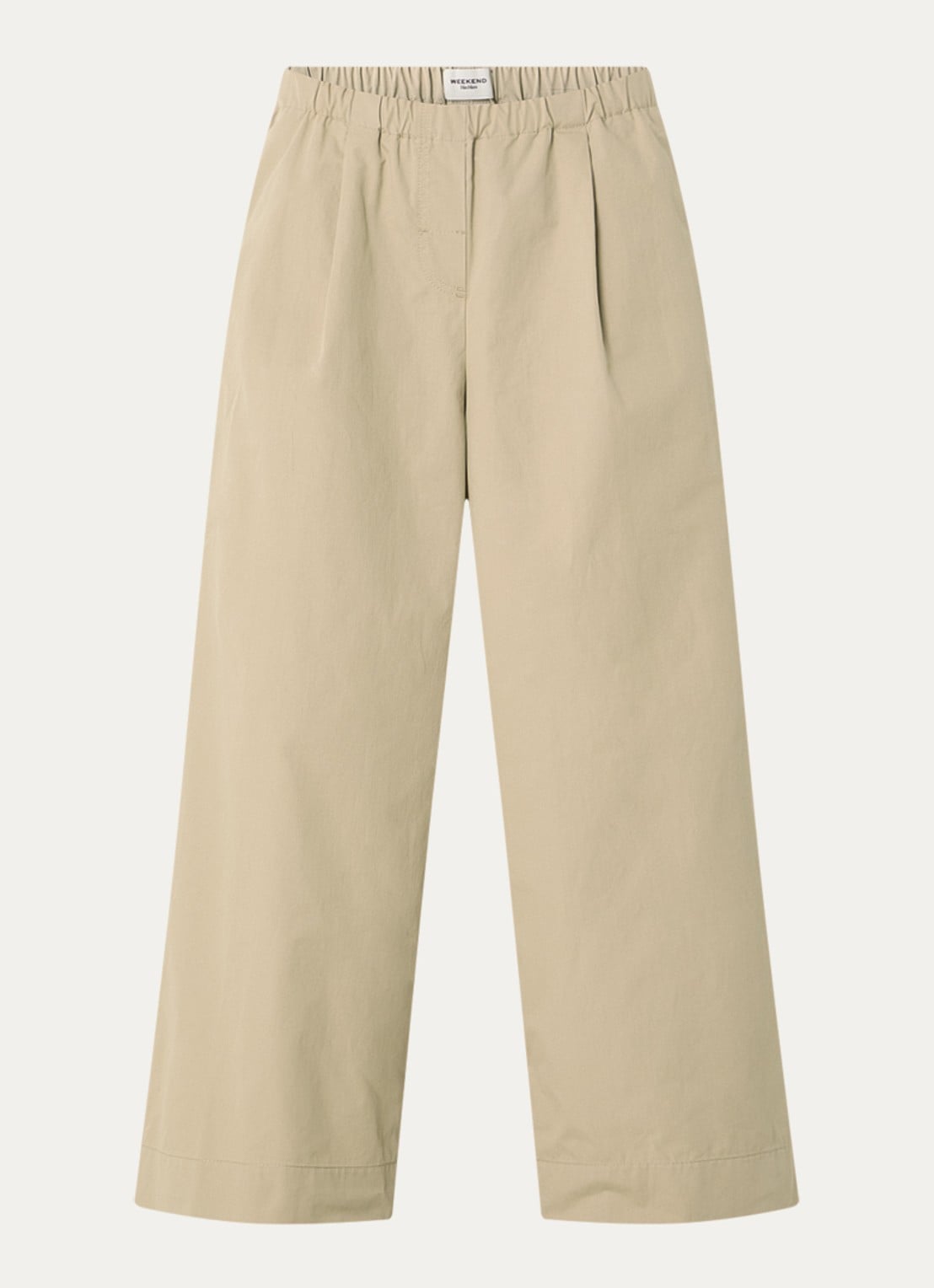 Max Mara Libero high waist wide fit broek met steekzakken - voorkant 2 beige