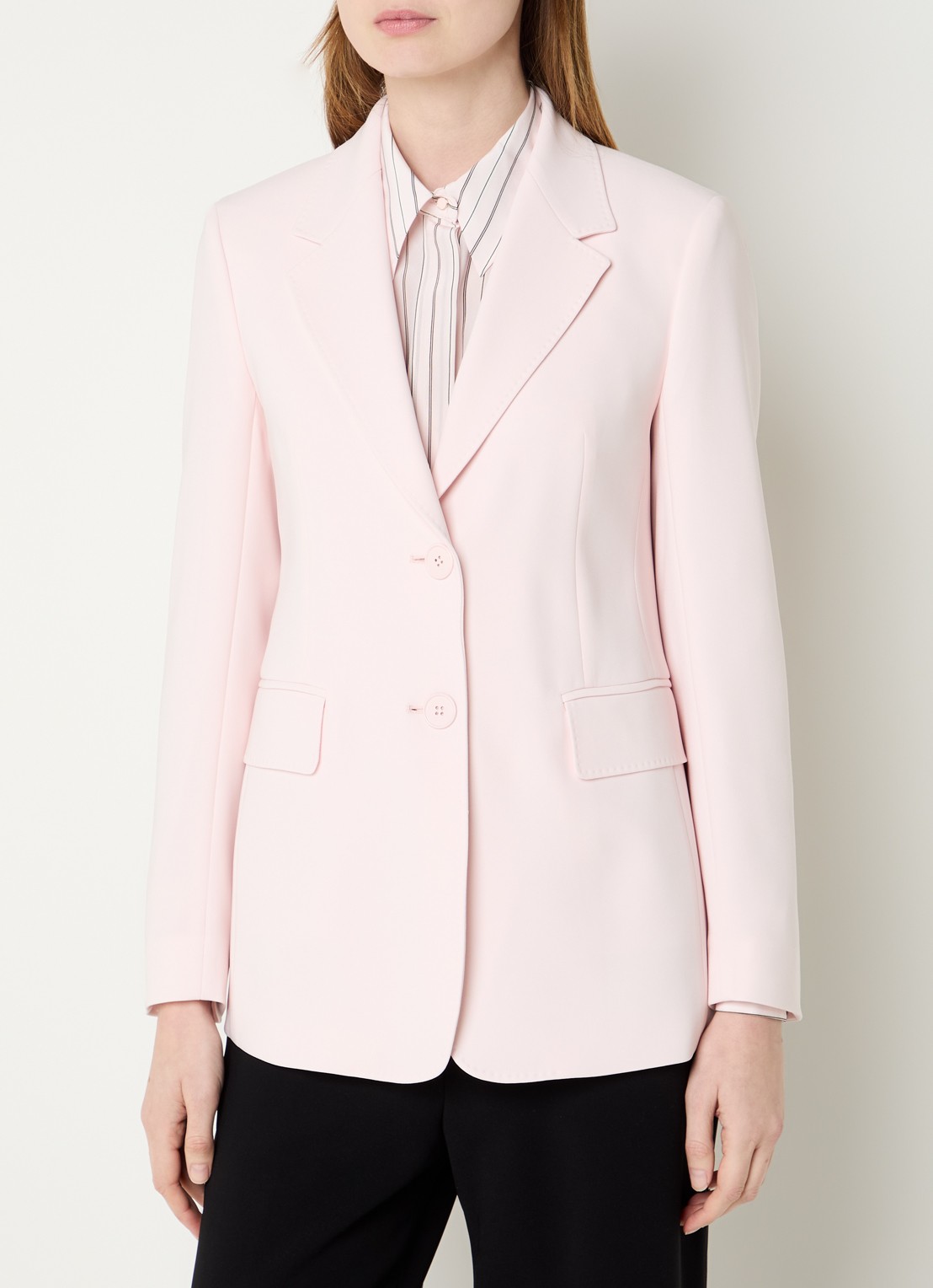 Max Mara Linz blazer met klepzakken - detail 2 lichtroze